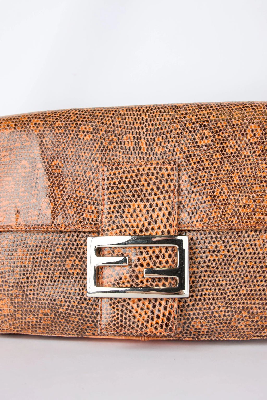 FENDI ORANGE OMBRE LIZARD BAGUETTE