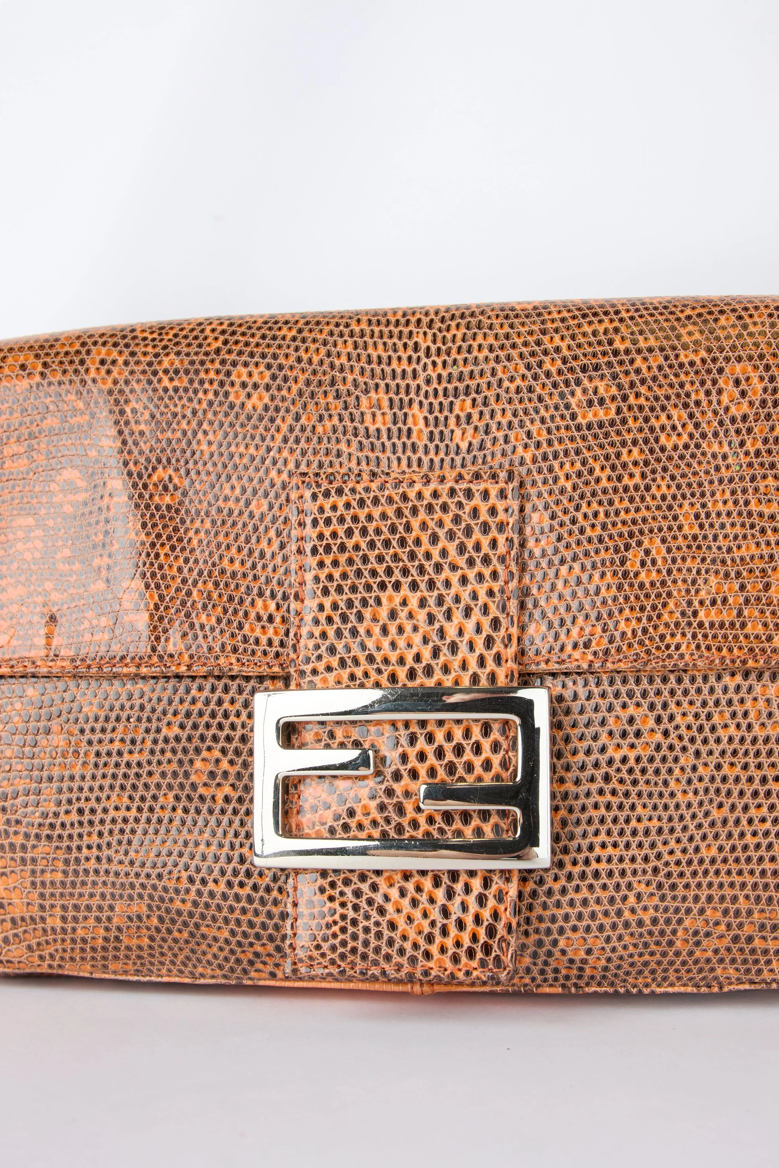 FENDI ORANGE OMBRE LIZARD BAGUETTE