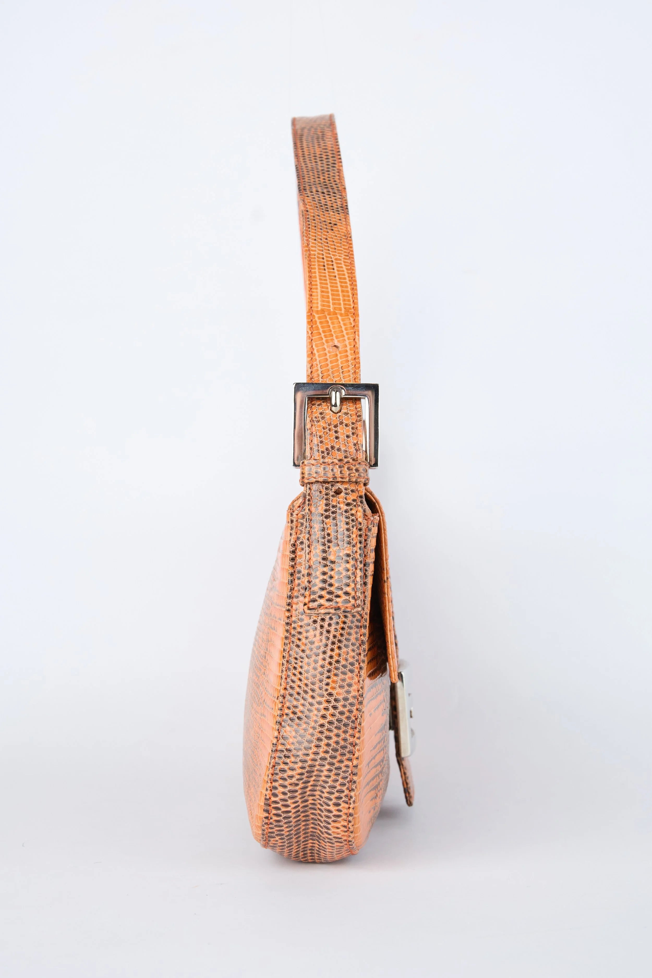 FENDI ORANGE OMBRE LIZARD BAGUETTE