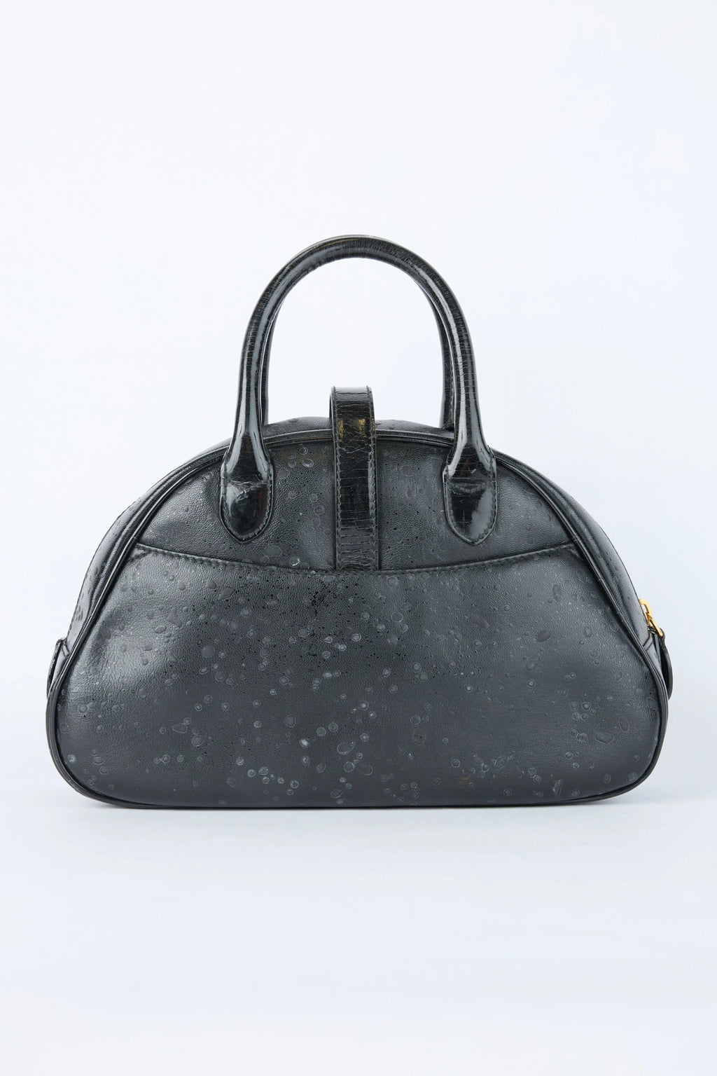 DIOR SPLATTERED BLACK DOUBLE SADDLE BOWLER