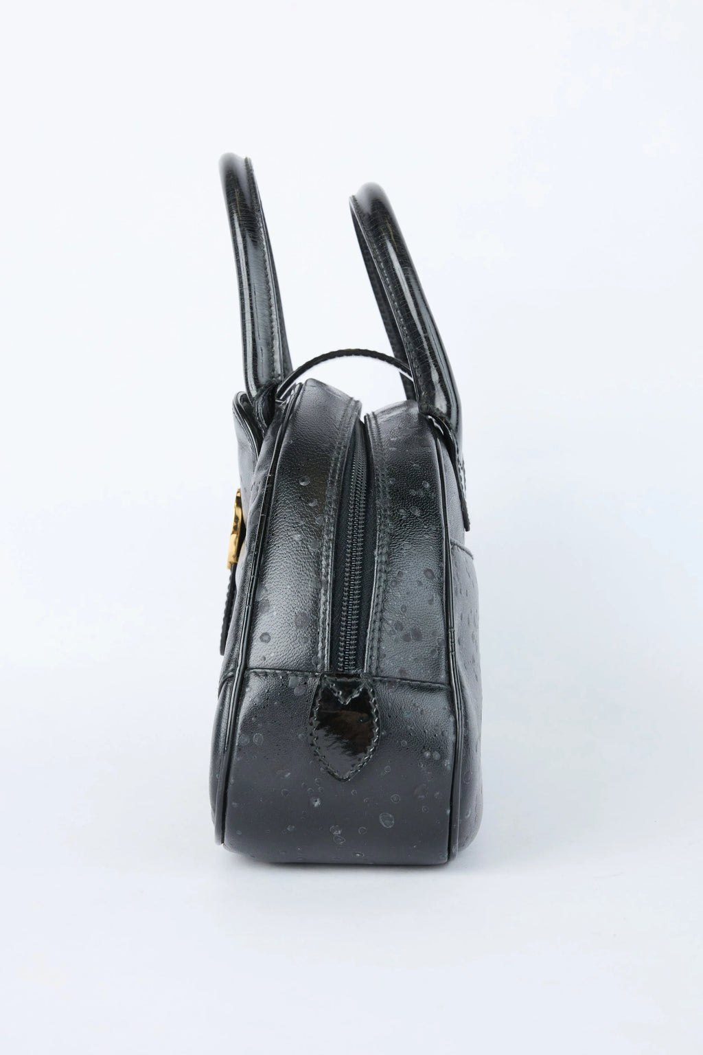 DIOR SPLATTERED BLACK DOUBLE SADDLE BOWLER