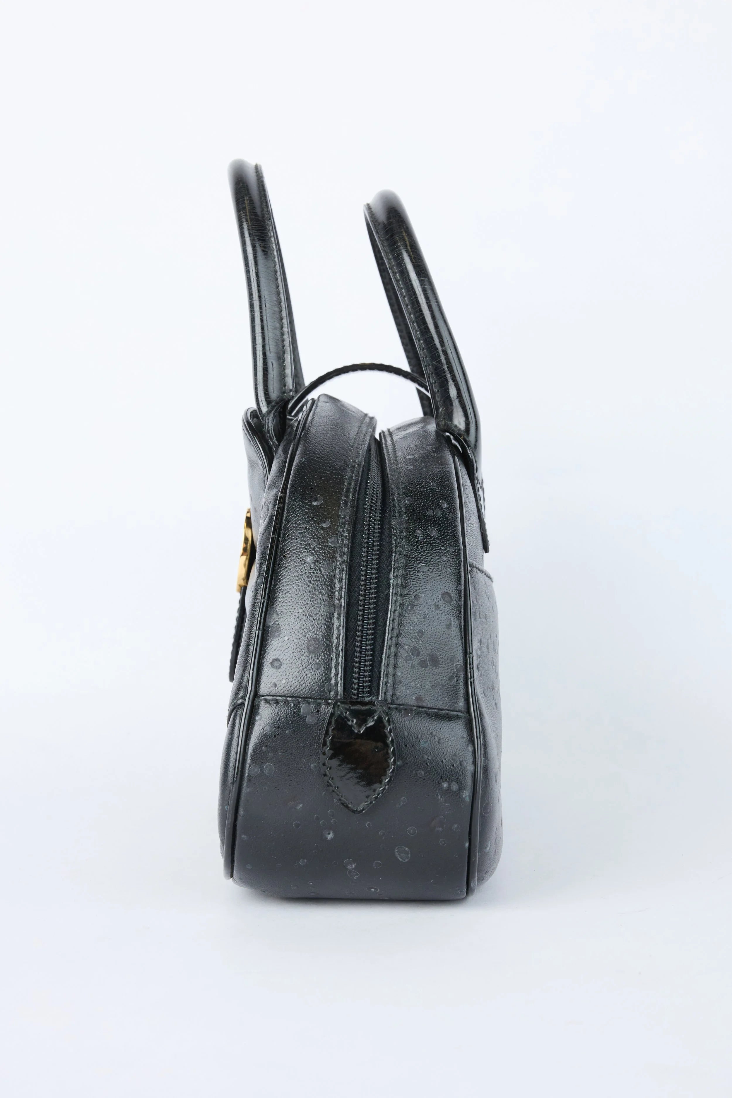 DIOR SPLATTERED BLACK DOUBLE SADDLE BOWLER