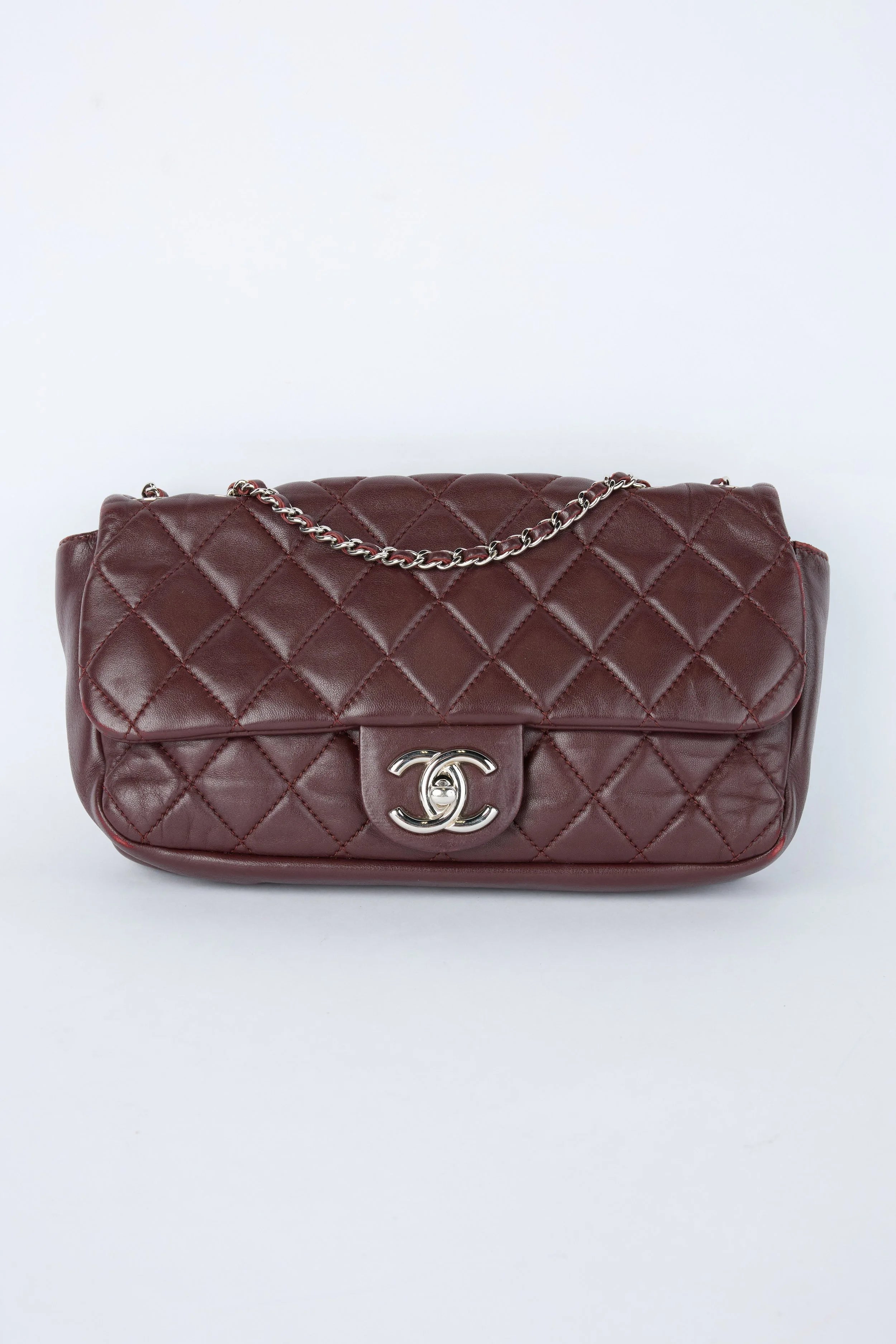 CHANEL "COCO RAIN" BURGUNDY QUILTED FLAP