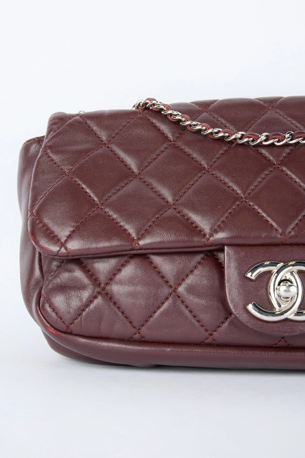 CHANEL "COCO RAIN" BURGUNDY QUILTED FLAP