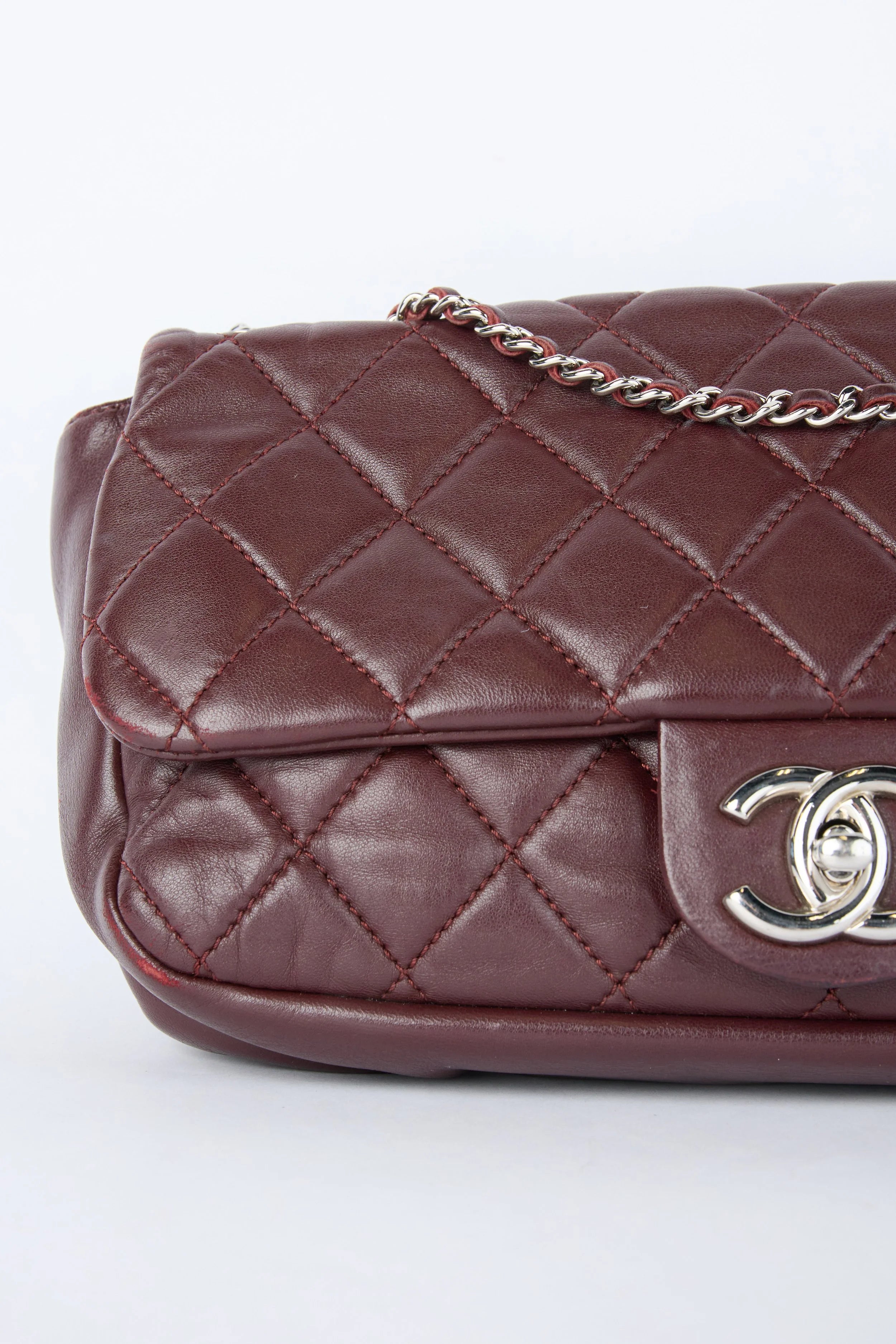 CHANEL "COCO RAIN" BURGUNDY QUILTED FLAP