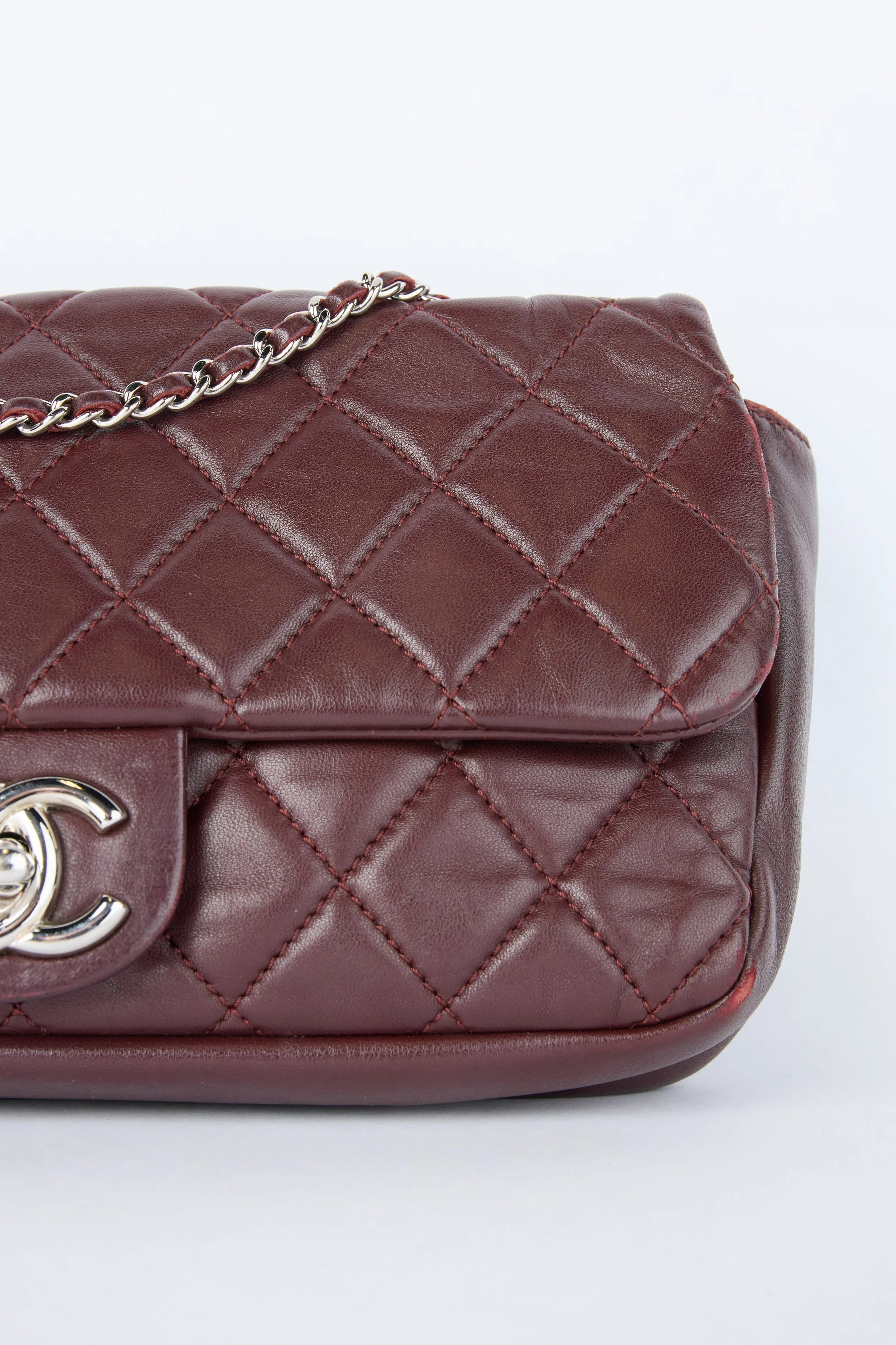 CHANEL "COCO RAIN" BURGUNDY QUILTED FLAP