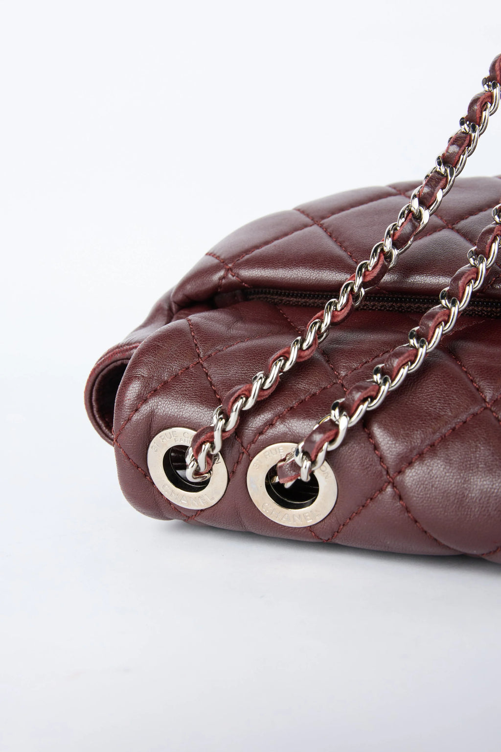 CHANEL "COCO RAIN" BURGUNDY QUILTED FLAP