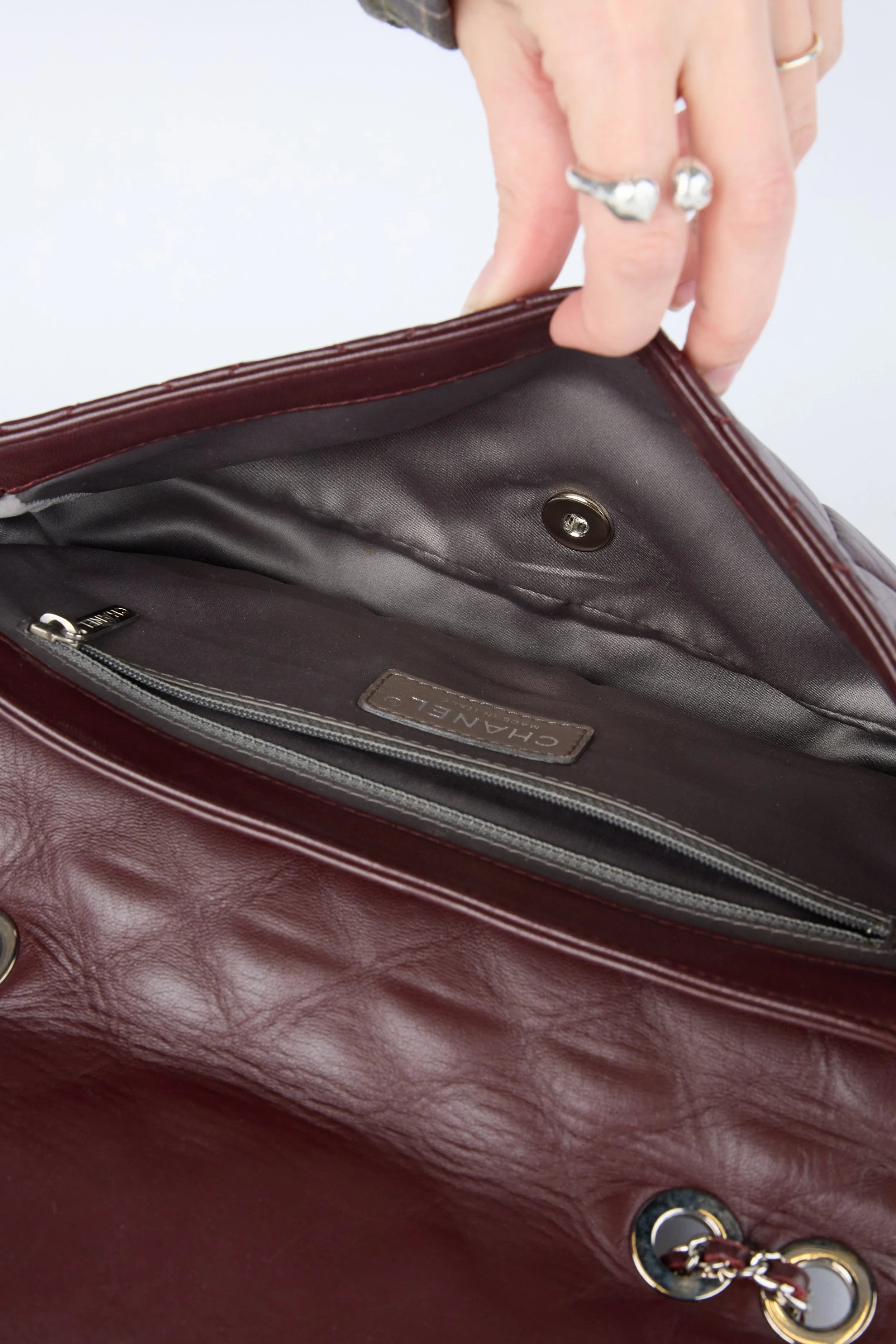 CHANEL "COCO RAIN" BURGUNDY QUILTED FLAP