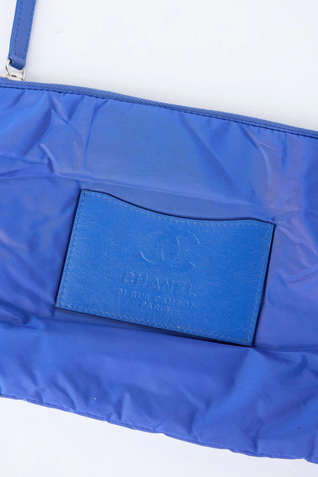RARE CHANEL COBALT QUILTED NYLON FLAP BAG