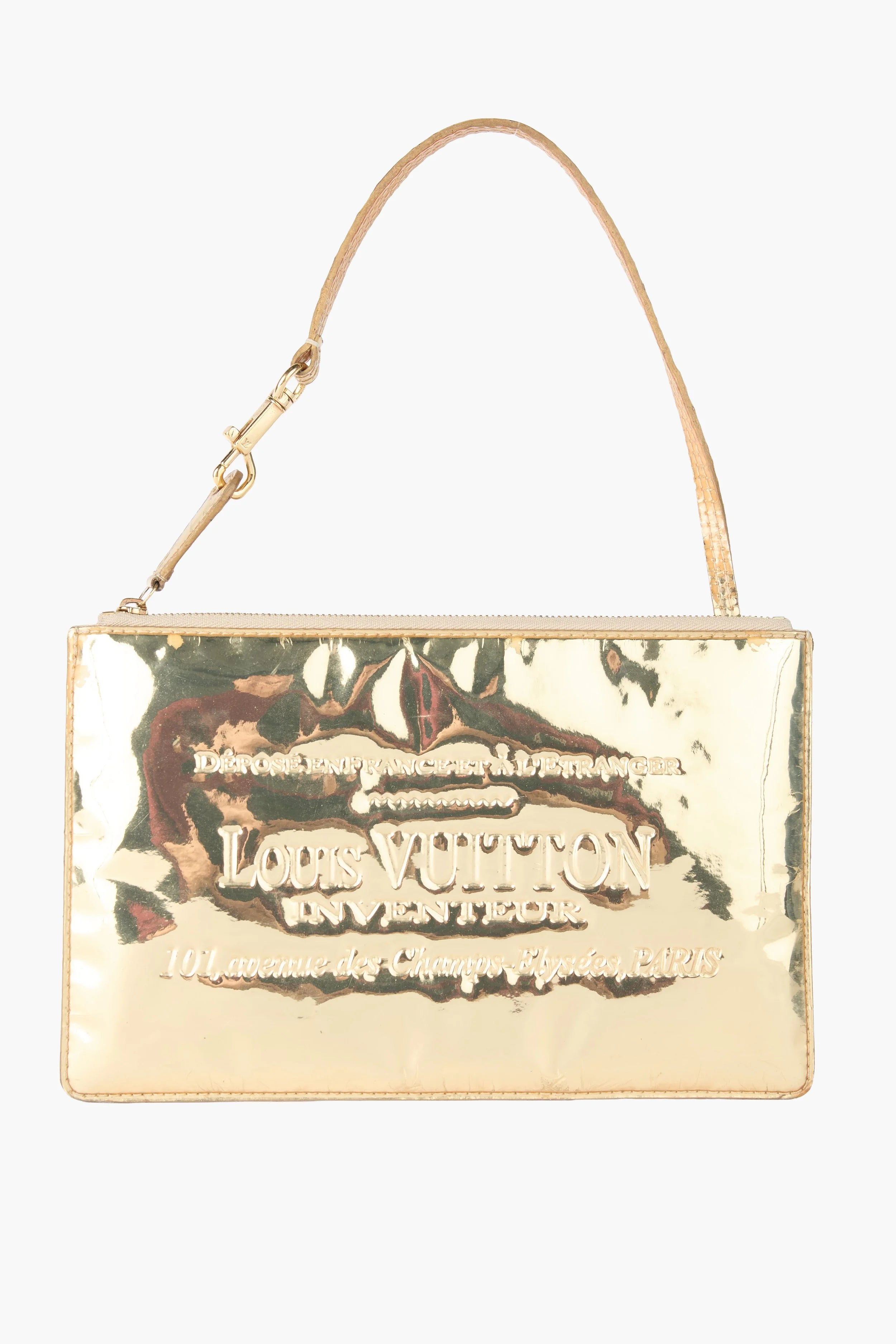 Louis Vuitton Gold Mirror Flat Pochette