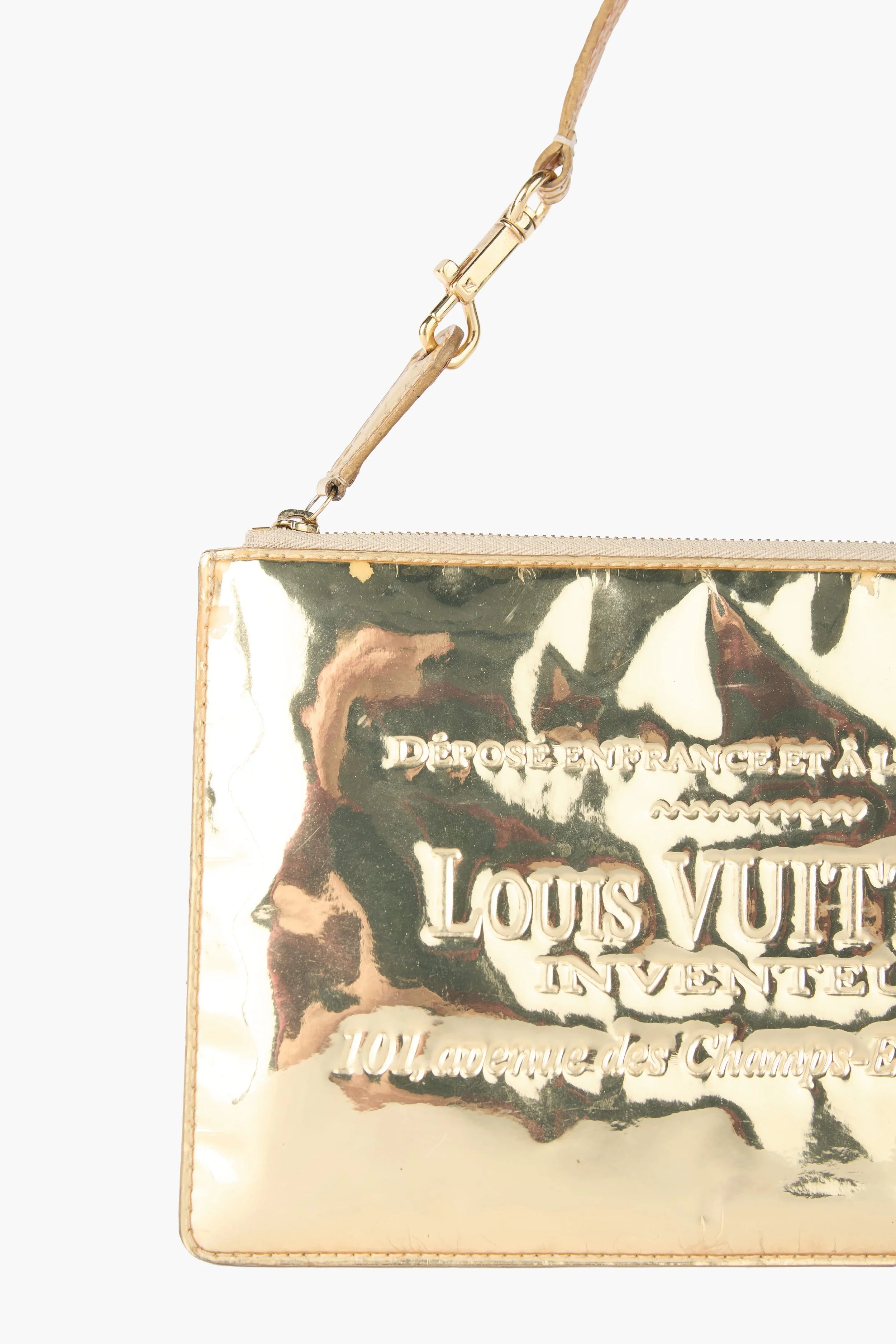 Louis Vuitton Gold Mirror Flat Pochette