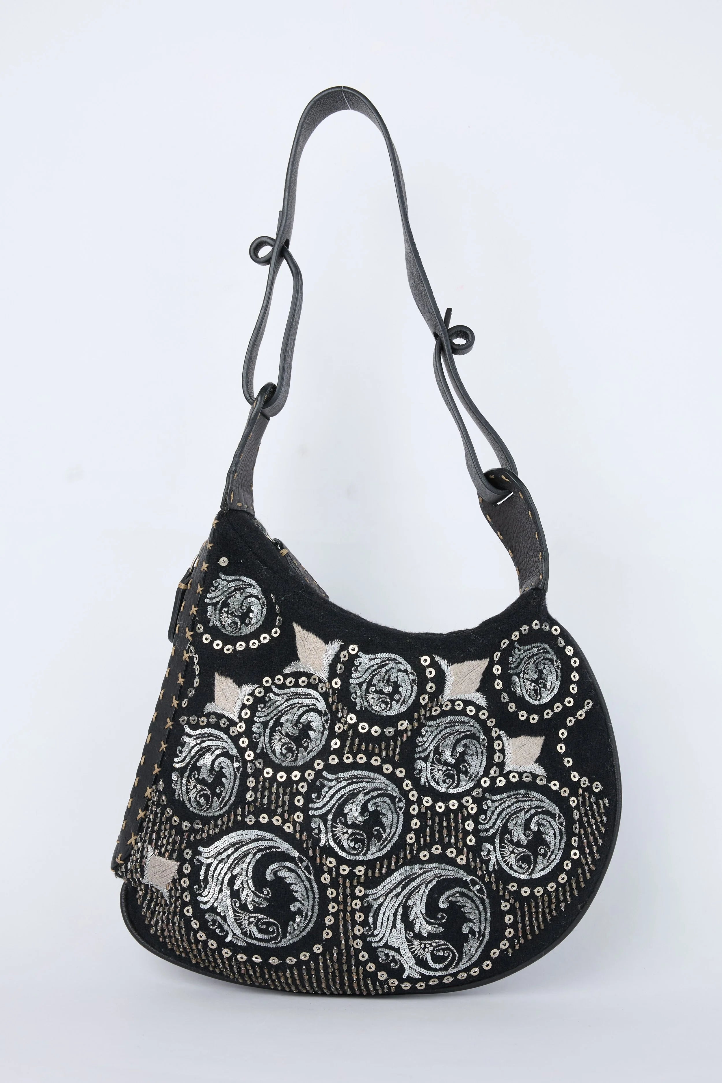 FENDI EMBELLISHED OYSTER BAG