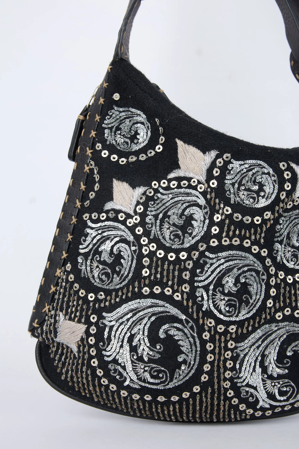 FENDI EMBELLISHED OYSTER BAG