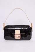 FENDI BLACK SEQUIN BAGUETTE
