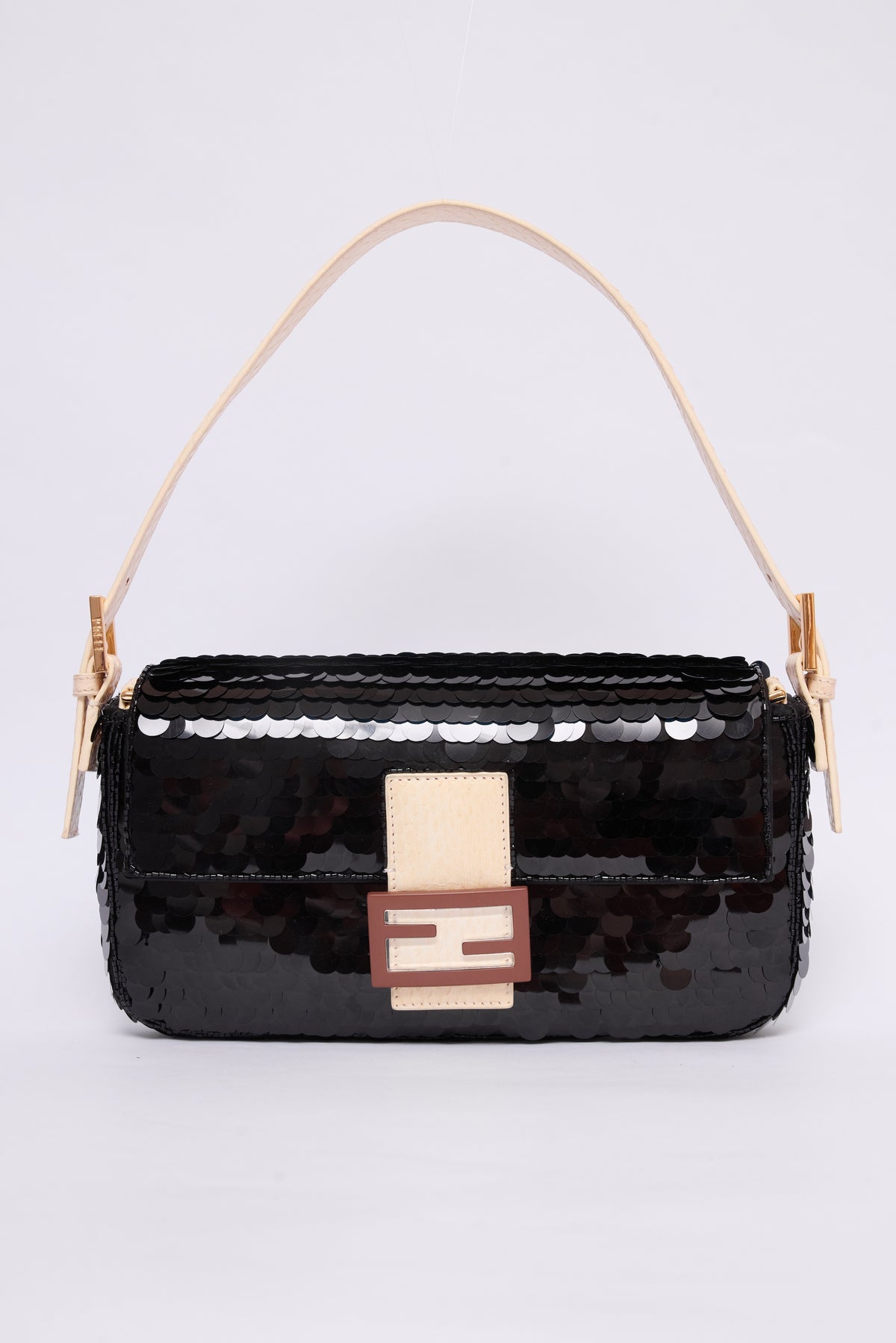 FENDI BLACK SEQUIN BAGUETTE