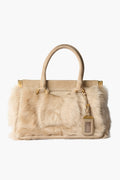 Prada Fur Beige Top Handle Bag