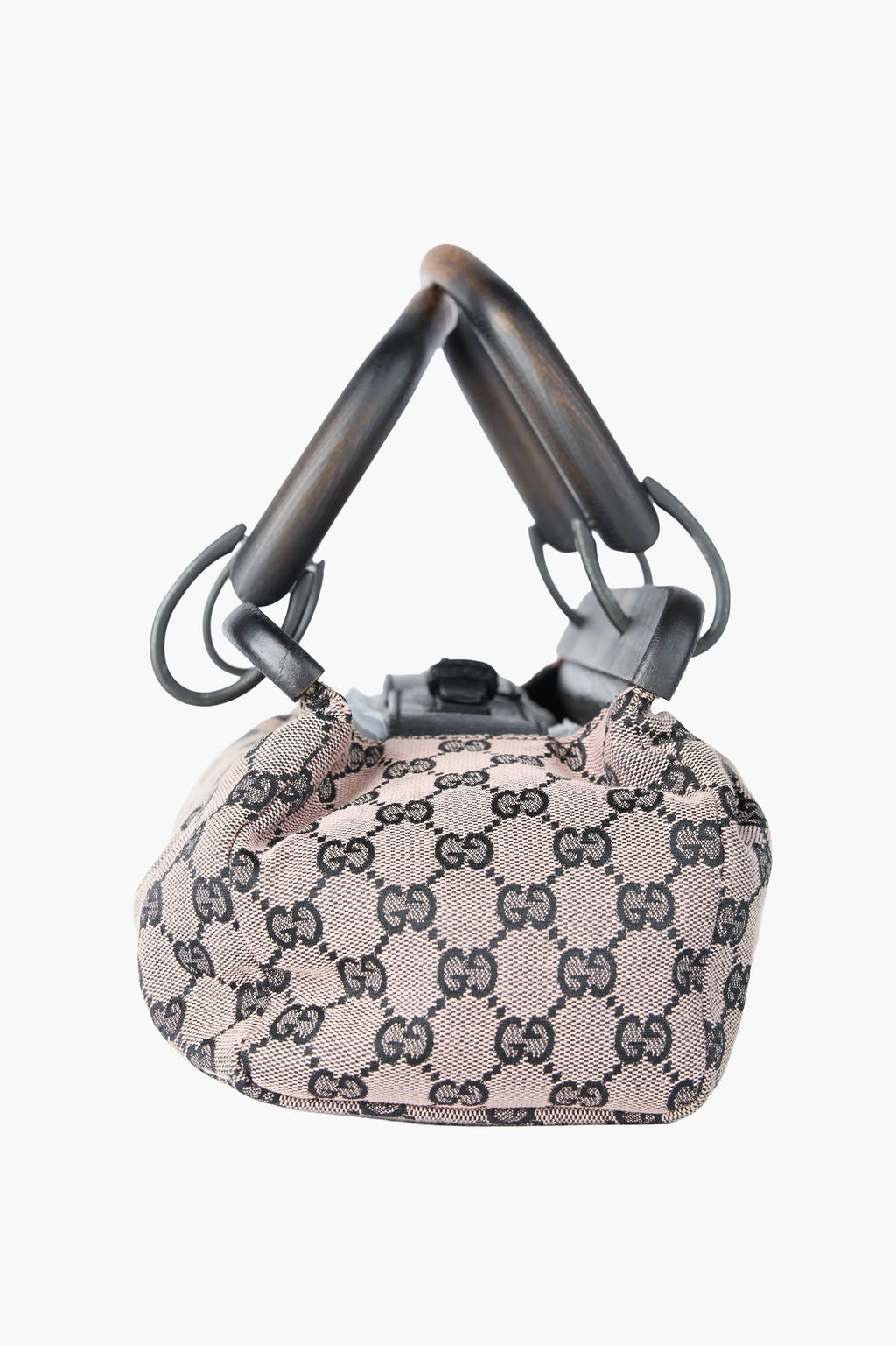 Gucci Beige & Black Wooden Handle Bag