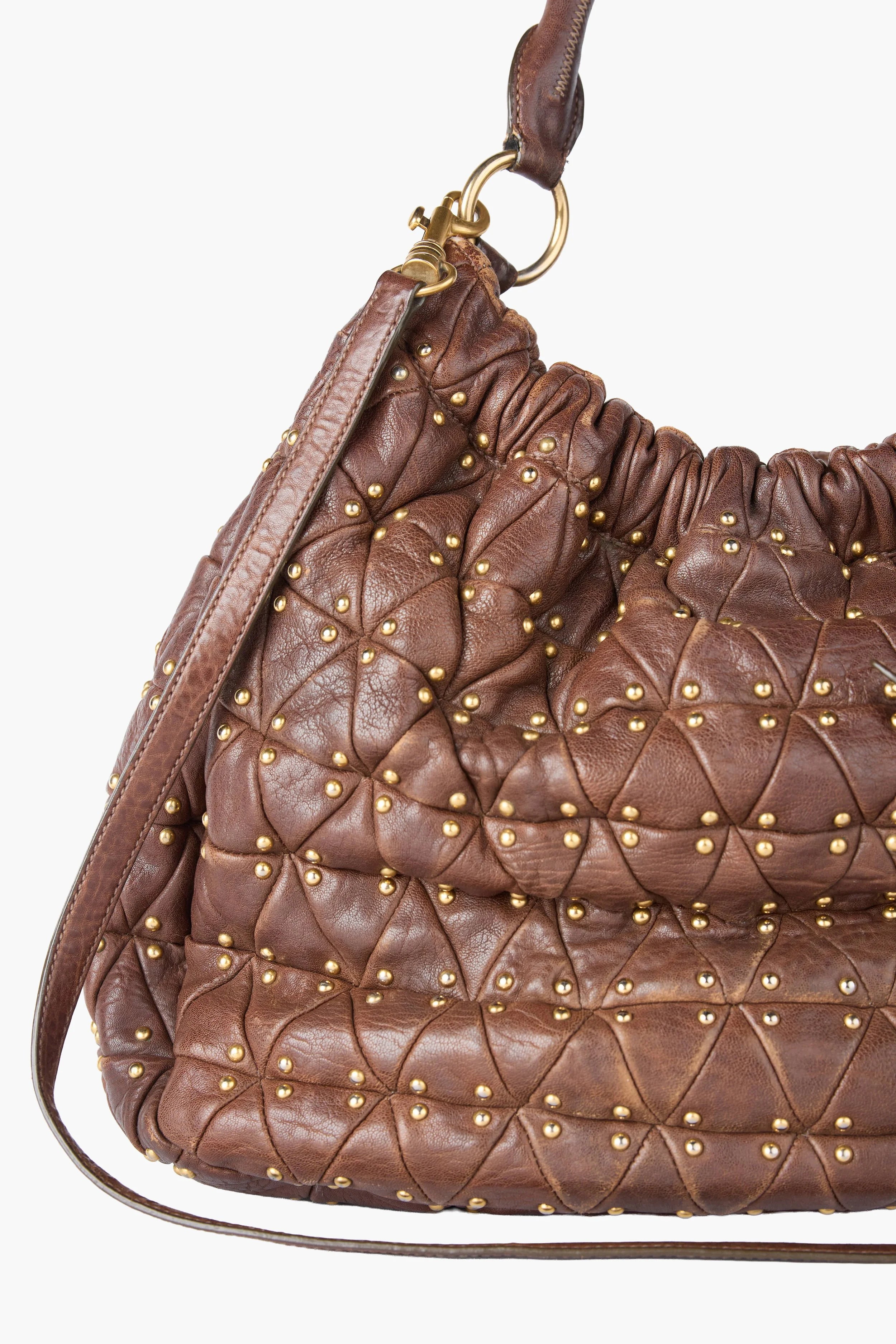 Miu Miu Studded Hobo Bag