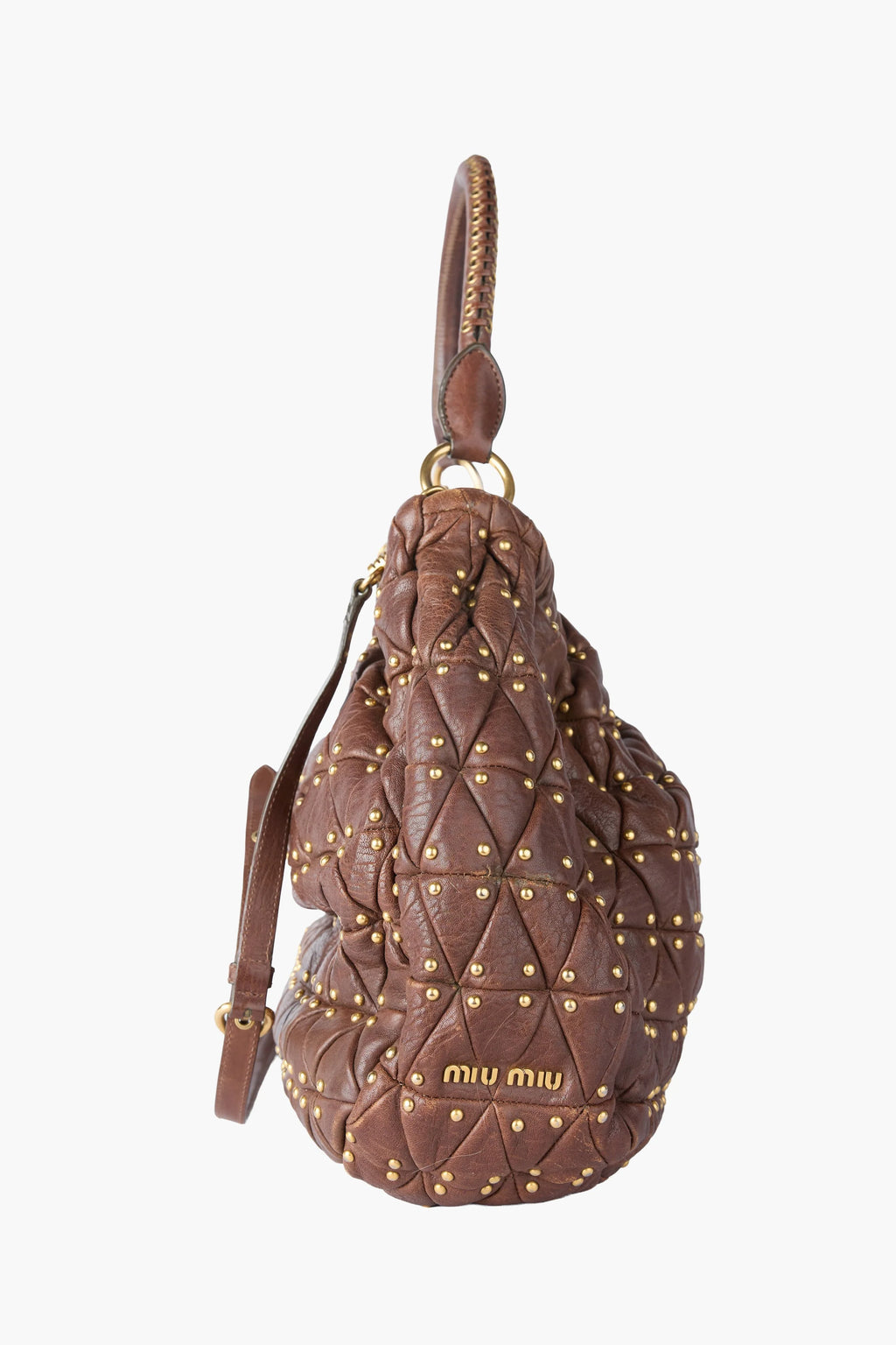 Miu Miu Studded Hobo Bag