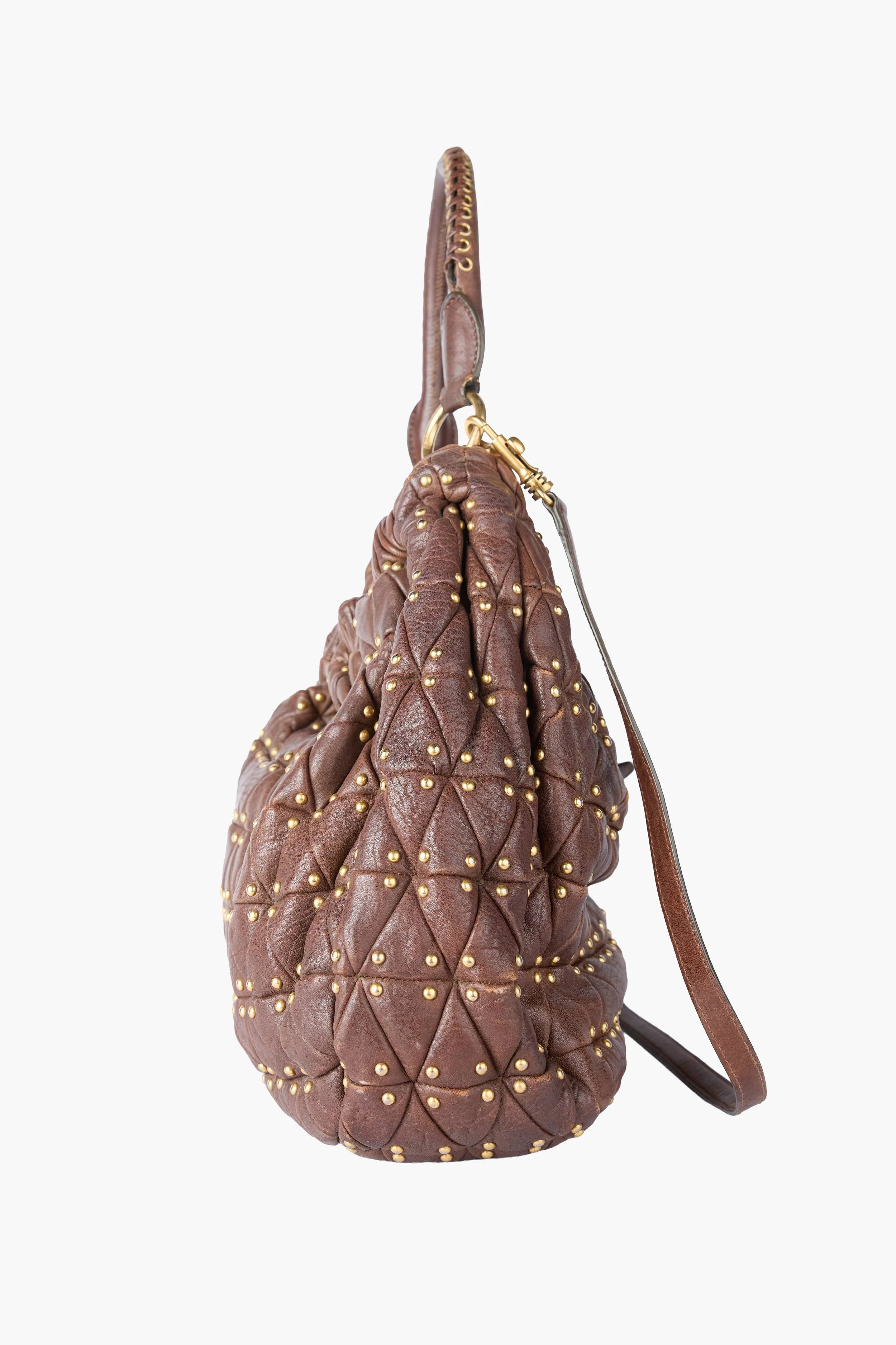Miu Miu Studded Hobo Bag