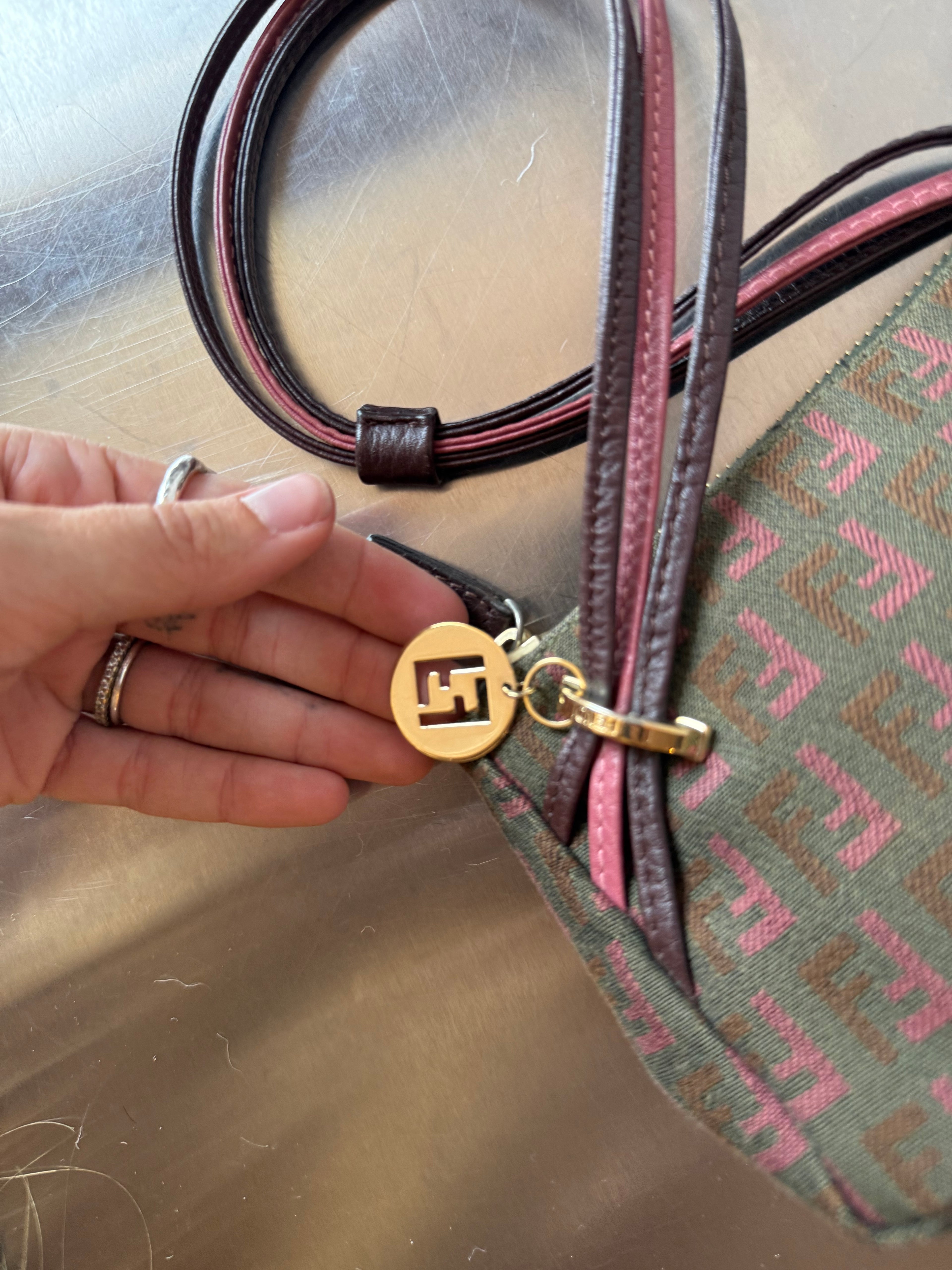 FENDI TRIPLE STRAP ZUCCHINO POCHETTE