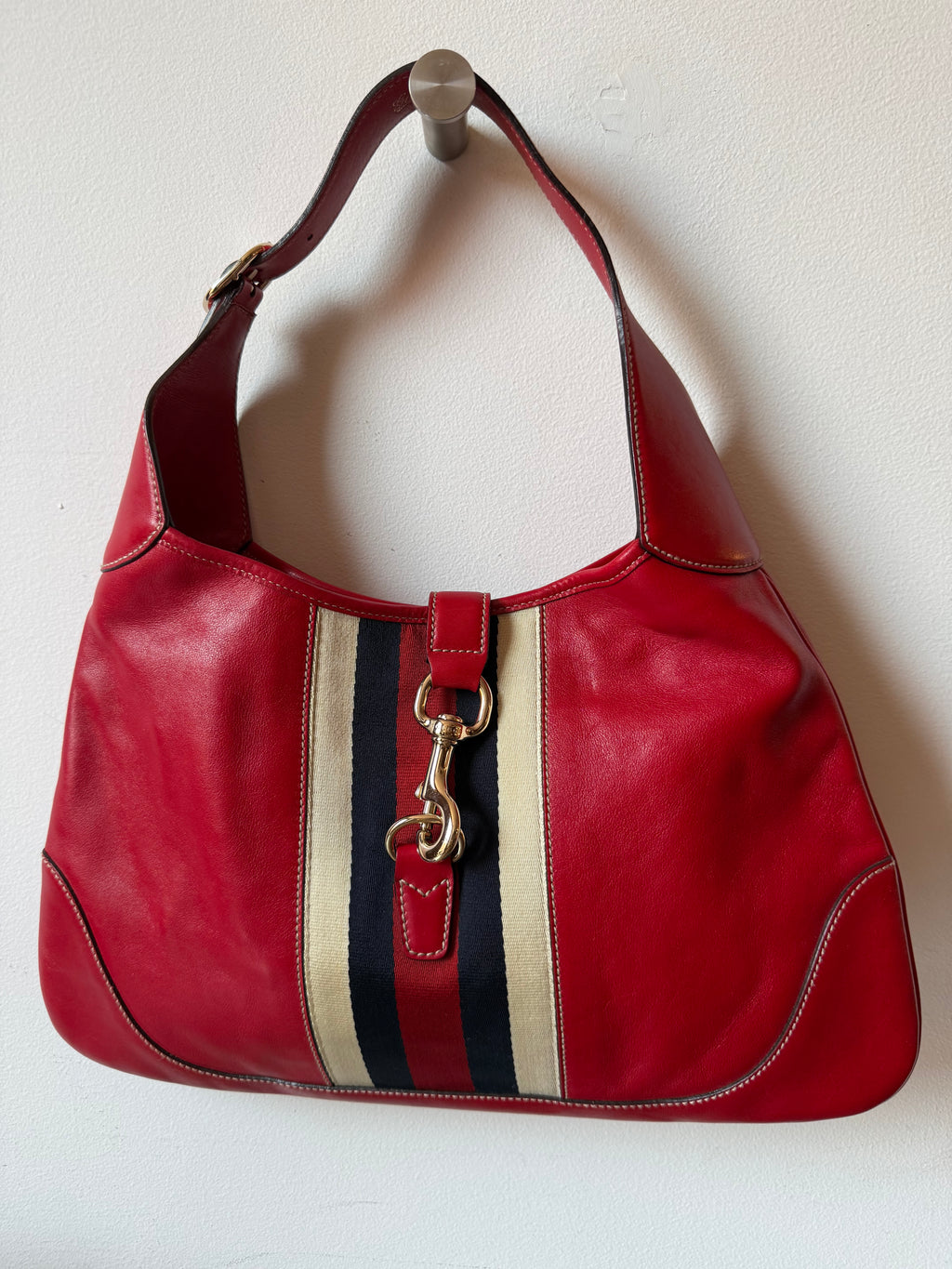 GUCCI RED LEATHER JACKIE
