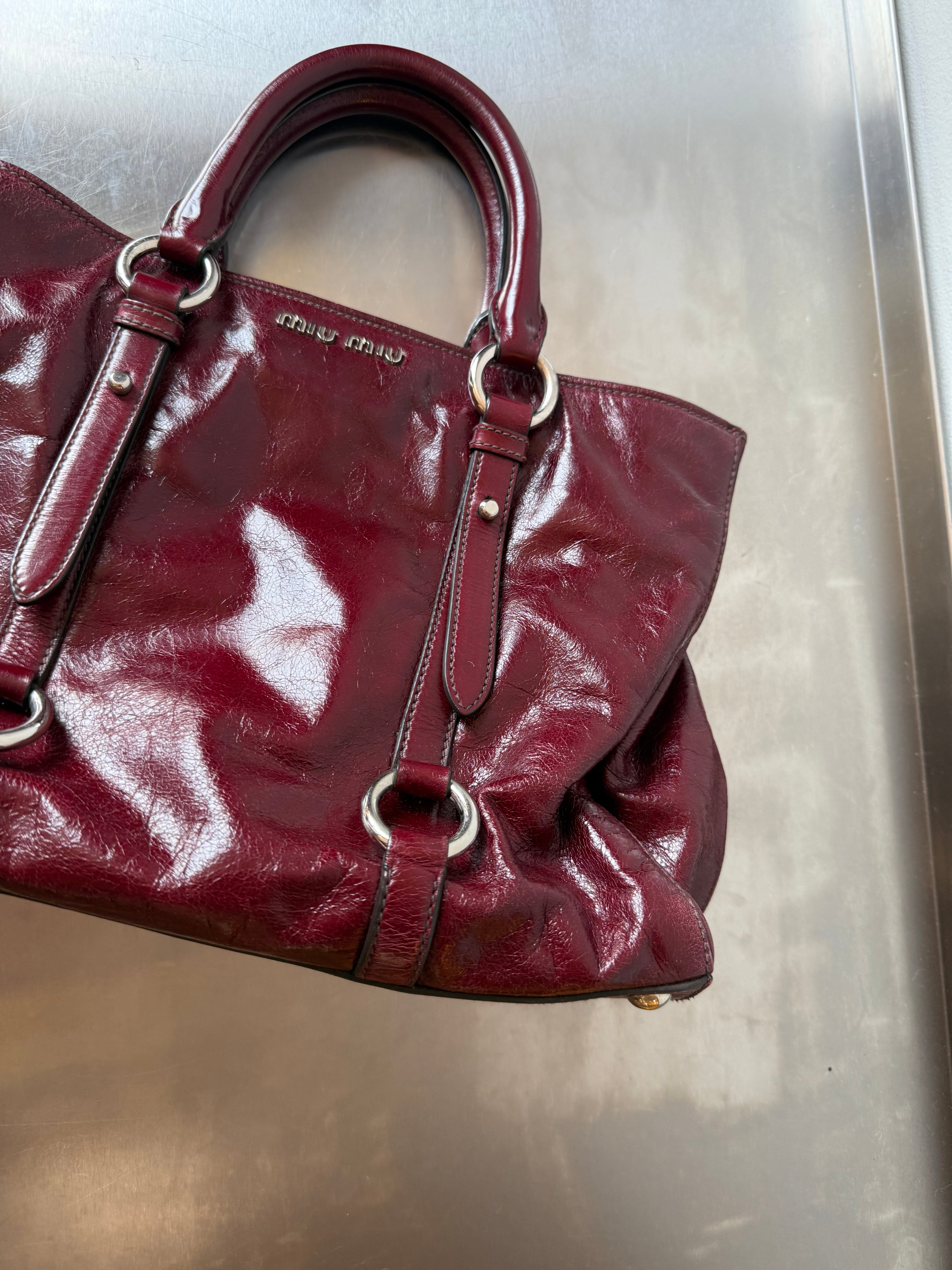 MIU MIU BURGUNDY VITELLO BAG