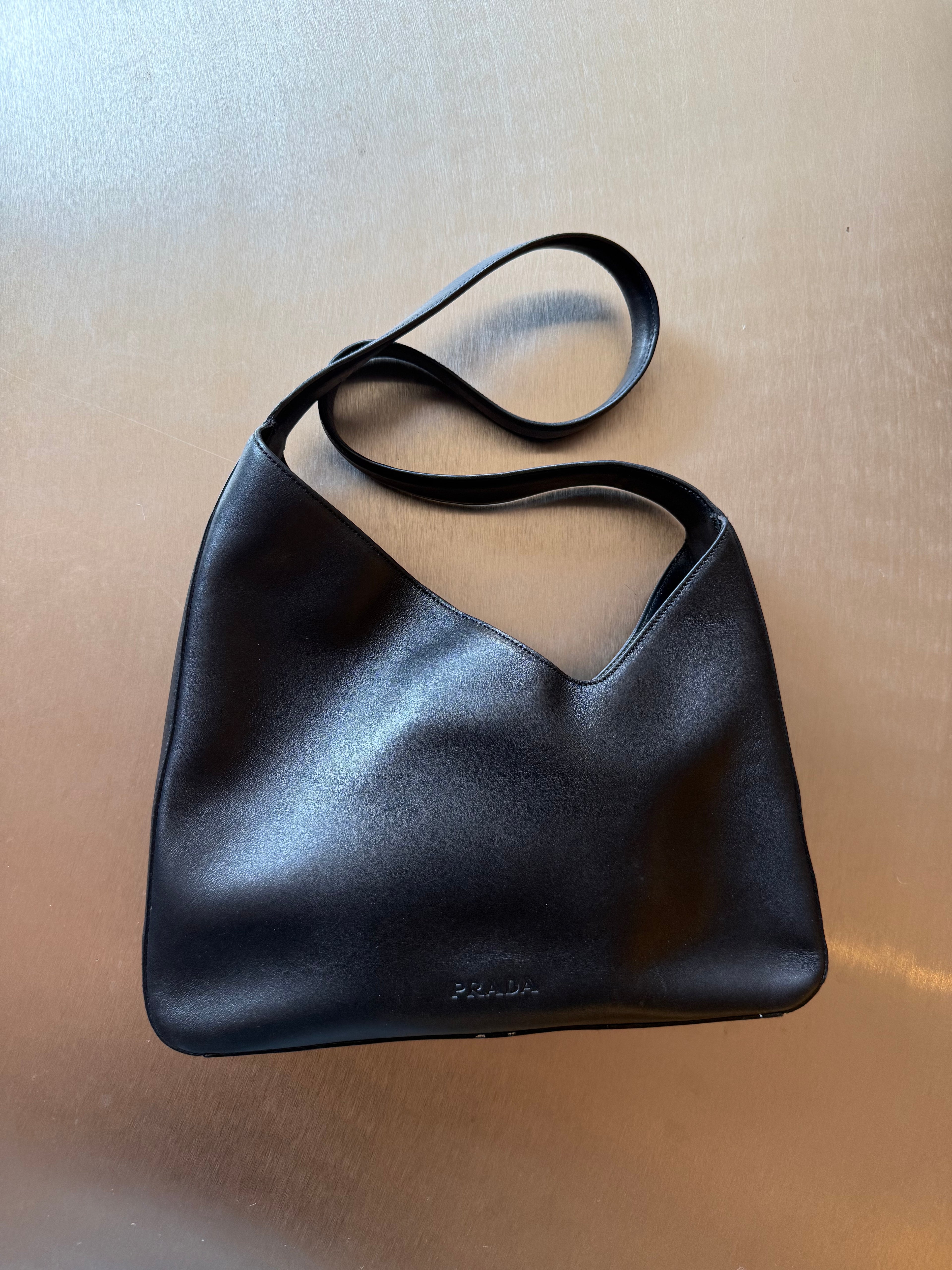 PRADA BLACK ASYMMTERICAL BAG