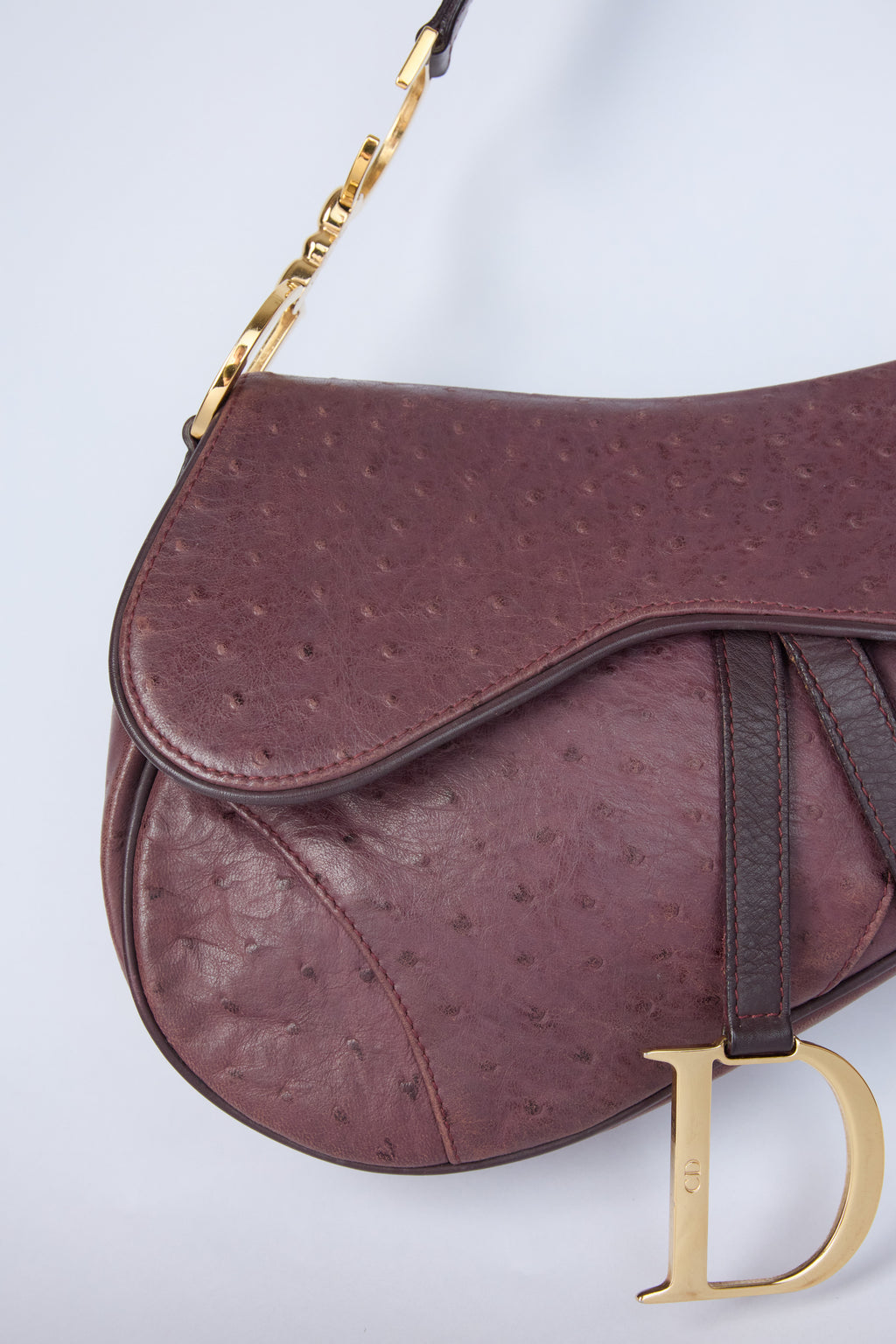 DIOR PURPLE OSTRICH SADDLE