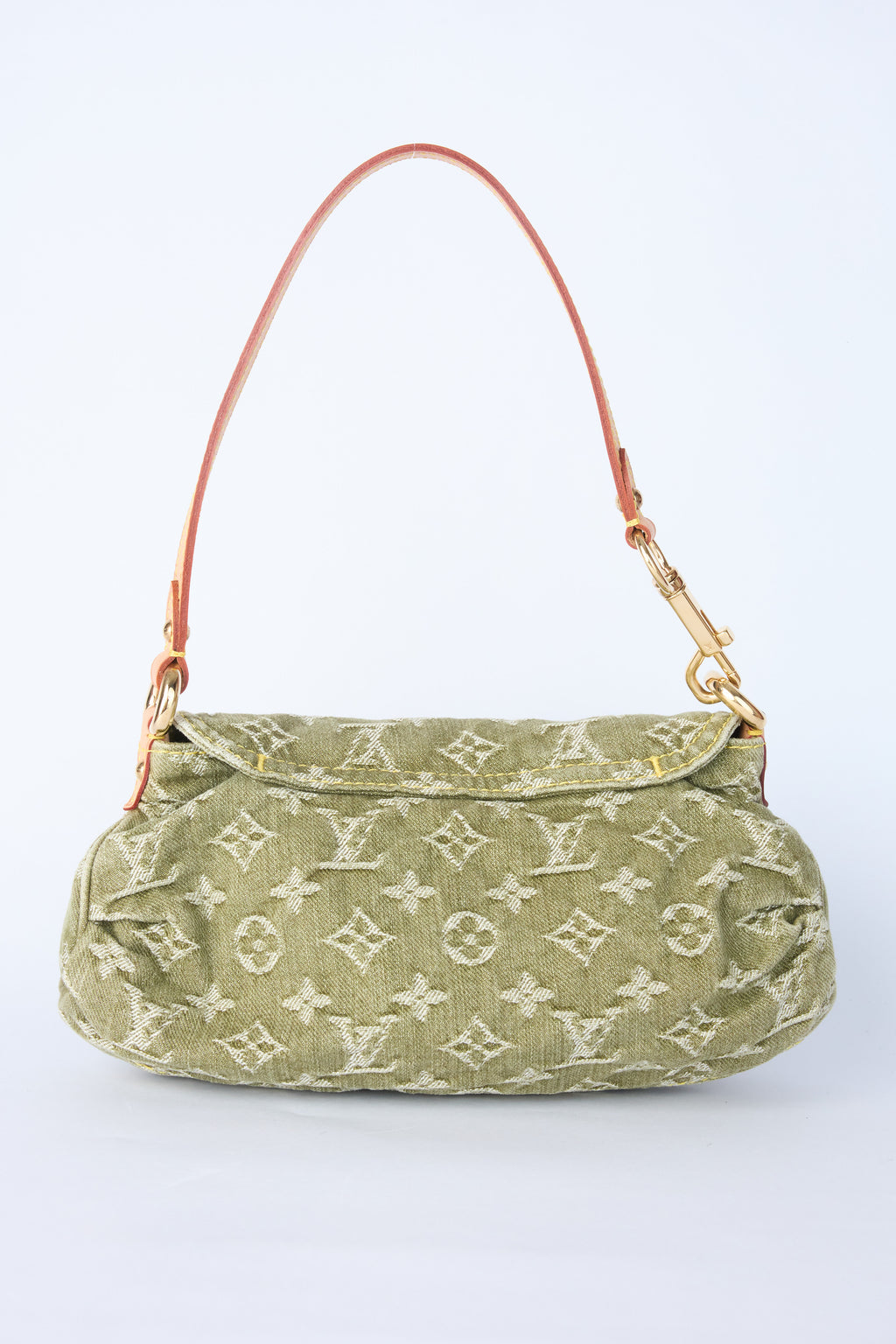 LOUIS VUITTON LICHEN GREEN DENIM PLEATY