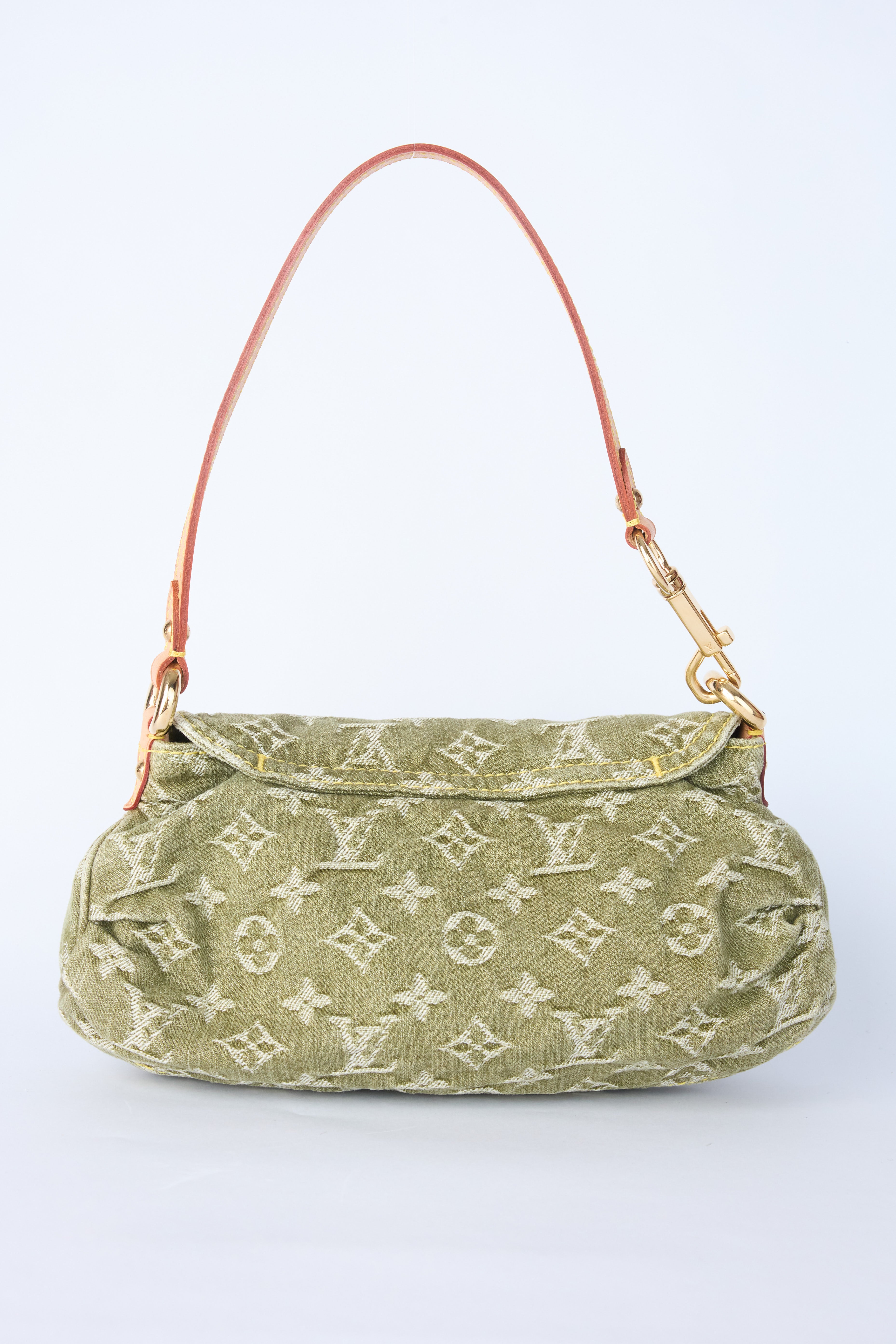 LOUIS VUITTON LICHEN GREEN DENIM PLEATY
