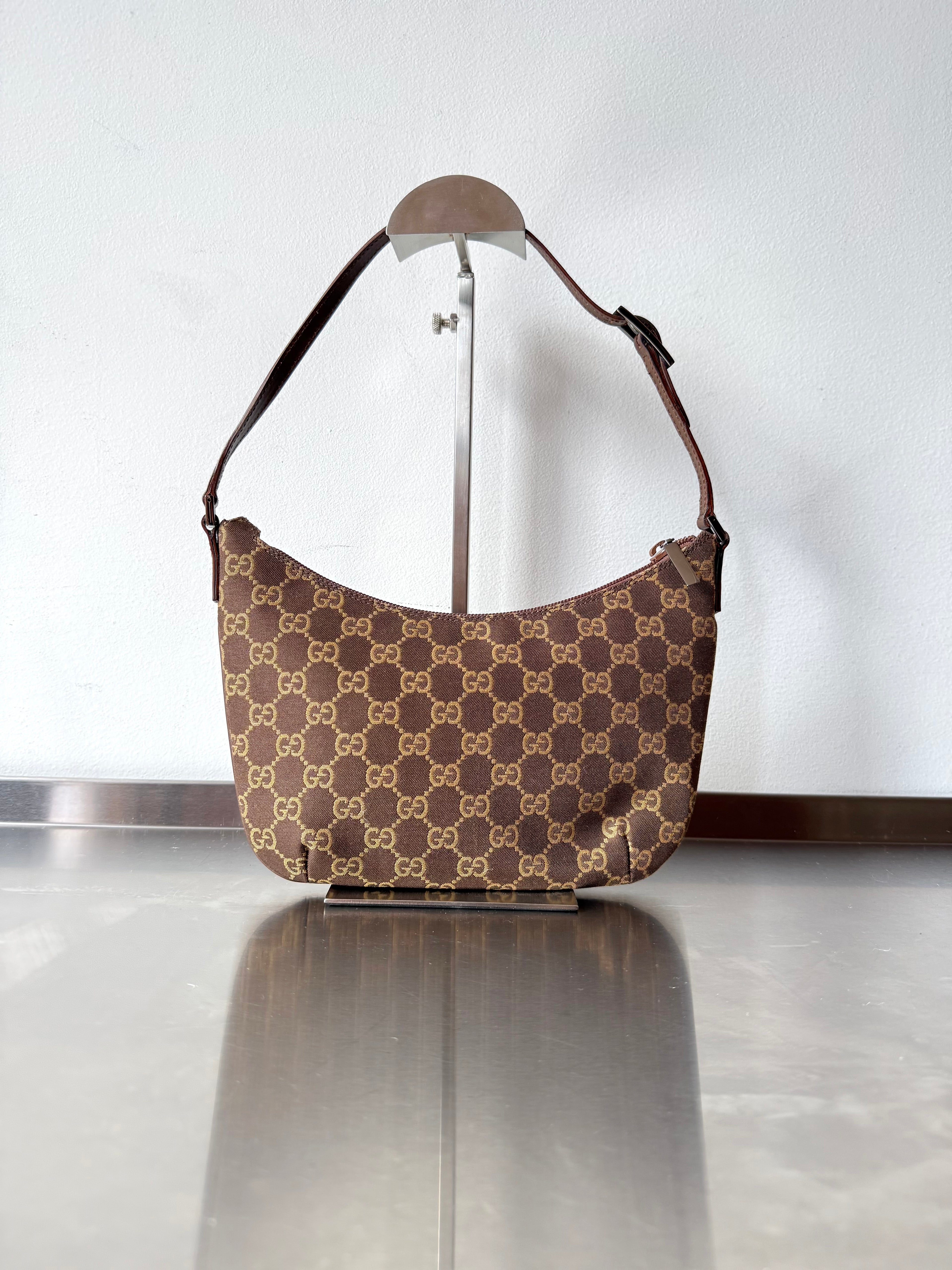GUCCI MONOGRAM BROWN POCHETTE