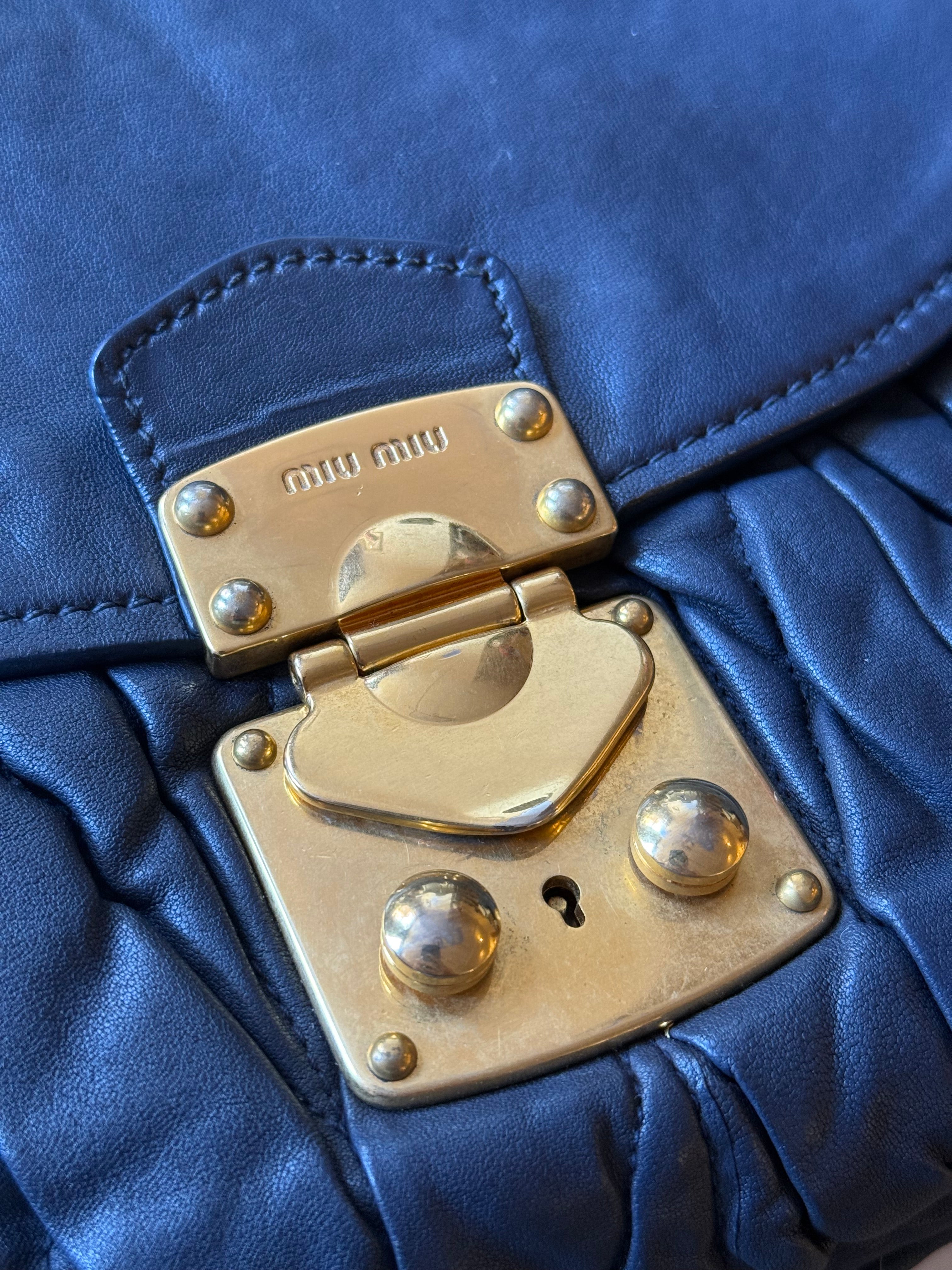 MIU MIU BLUE COFFER BAG