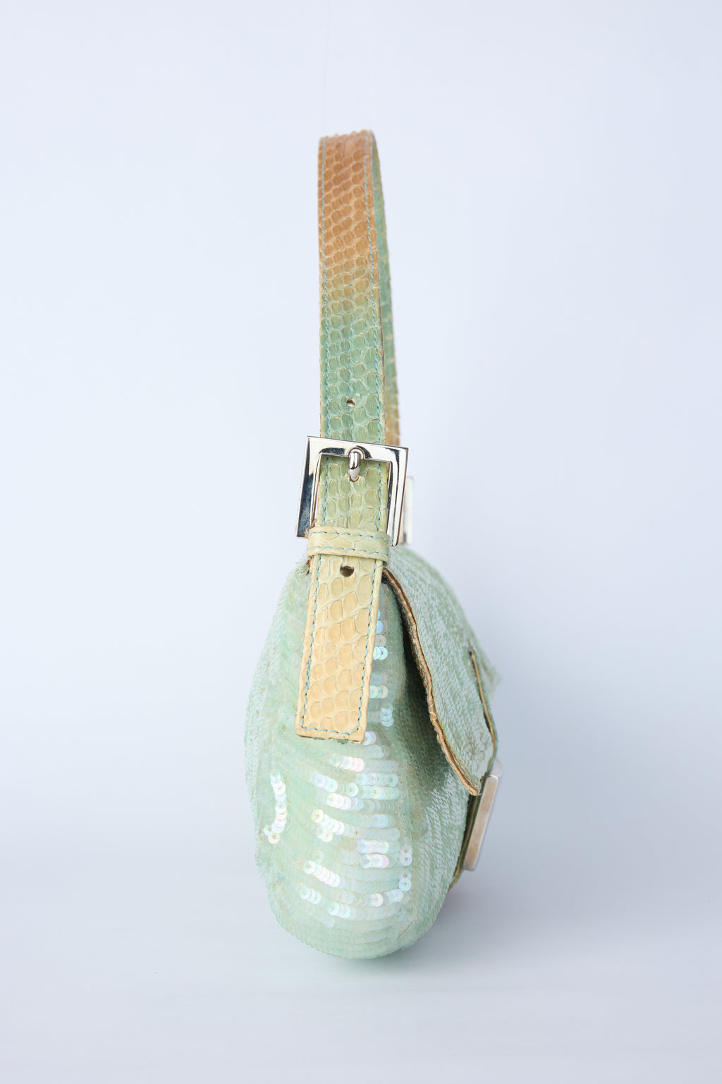 FENDI TEAL SEQUIN BAGUETTE
