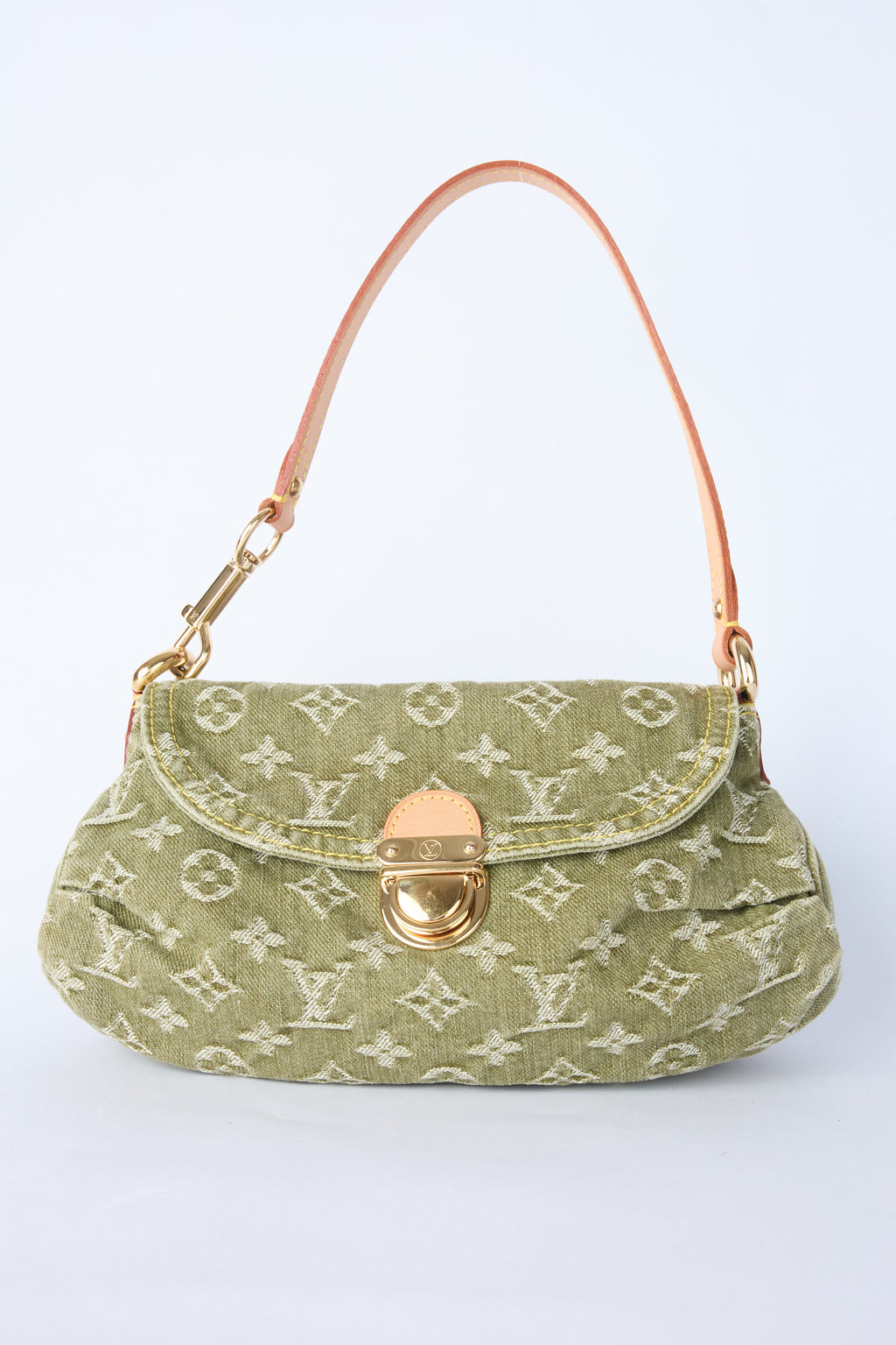 LOUIS VUITTON LICHEN GREEN DENIM PLEATY