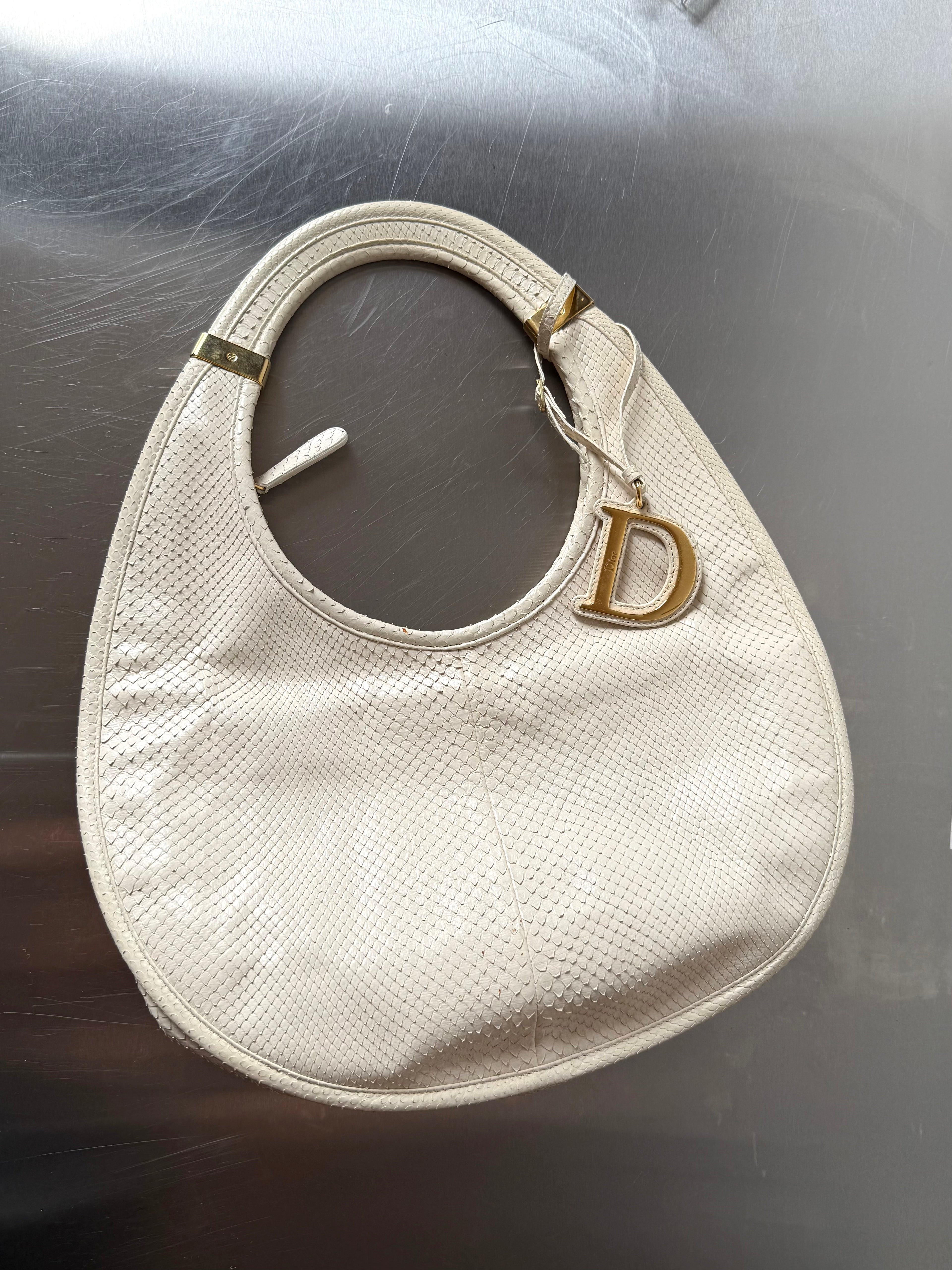 DIOR WHITE PYTHON DIORITA HOBO