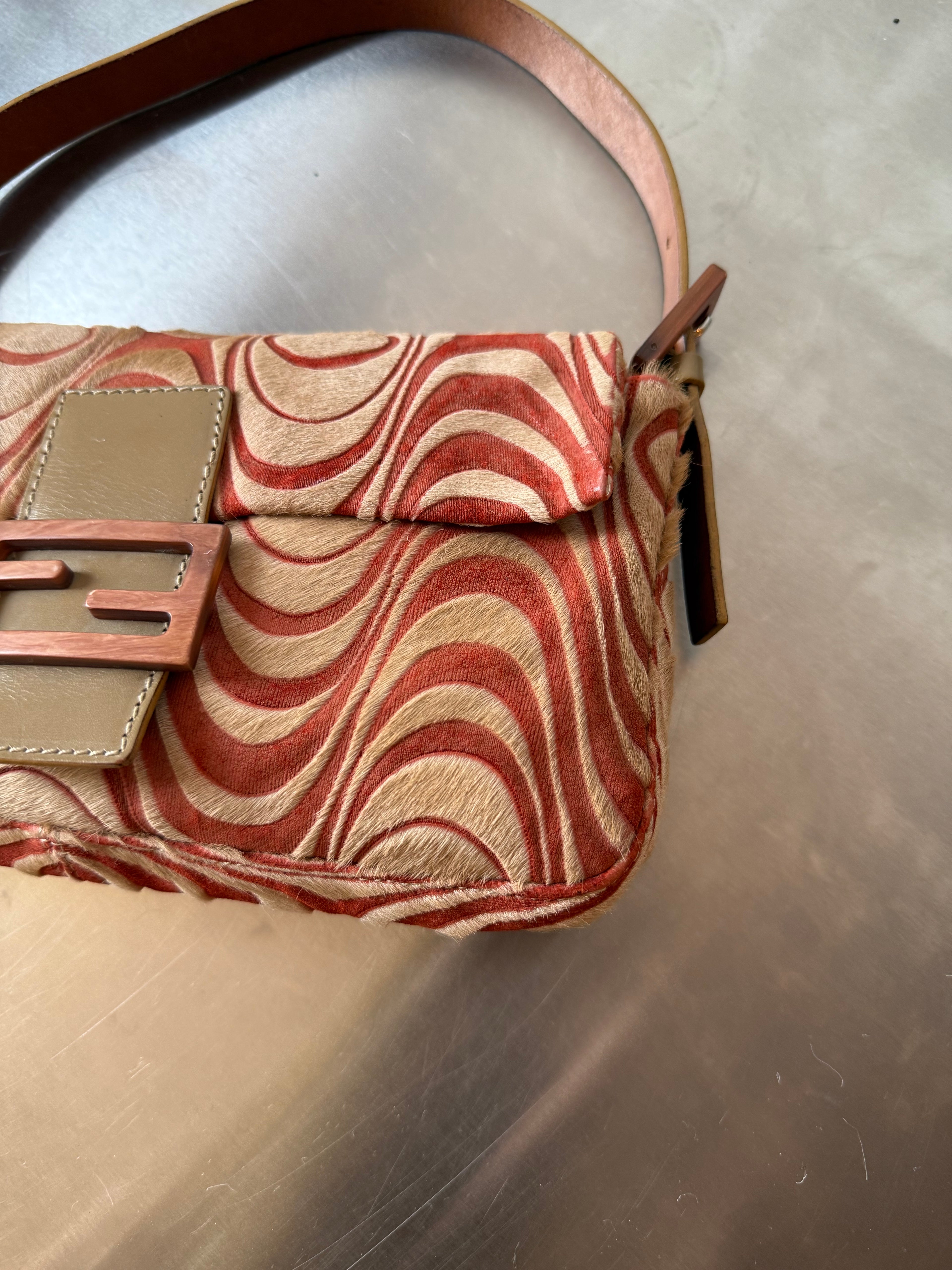 FENDI ORANGE SWIRL BAGUETTE