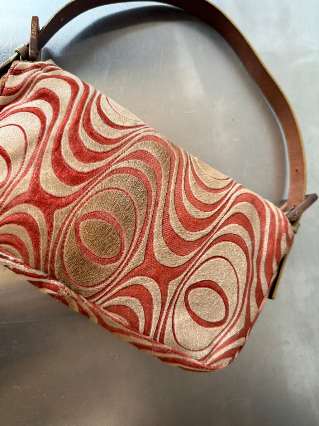FENDI ORANGE SWIRL BAGUETTE