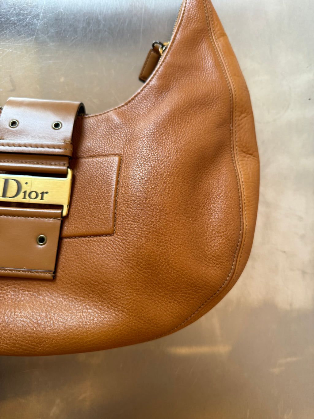 DIOR BEIGE CRESCENT HOBO BAG