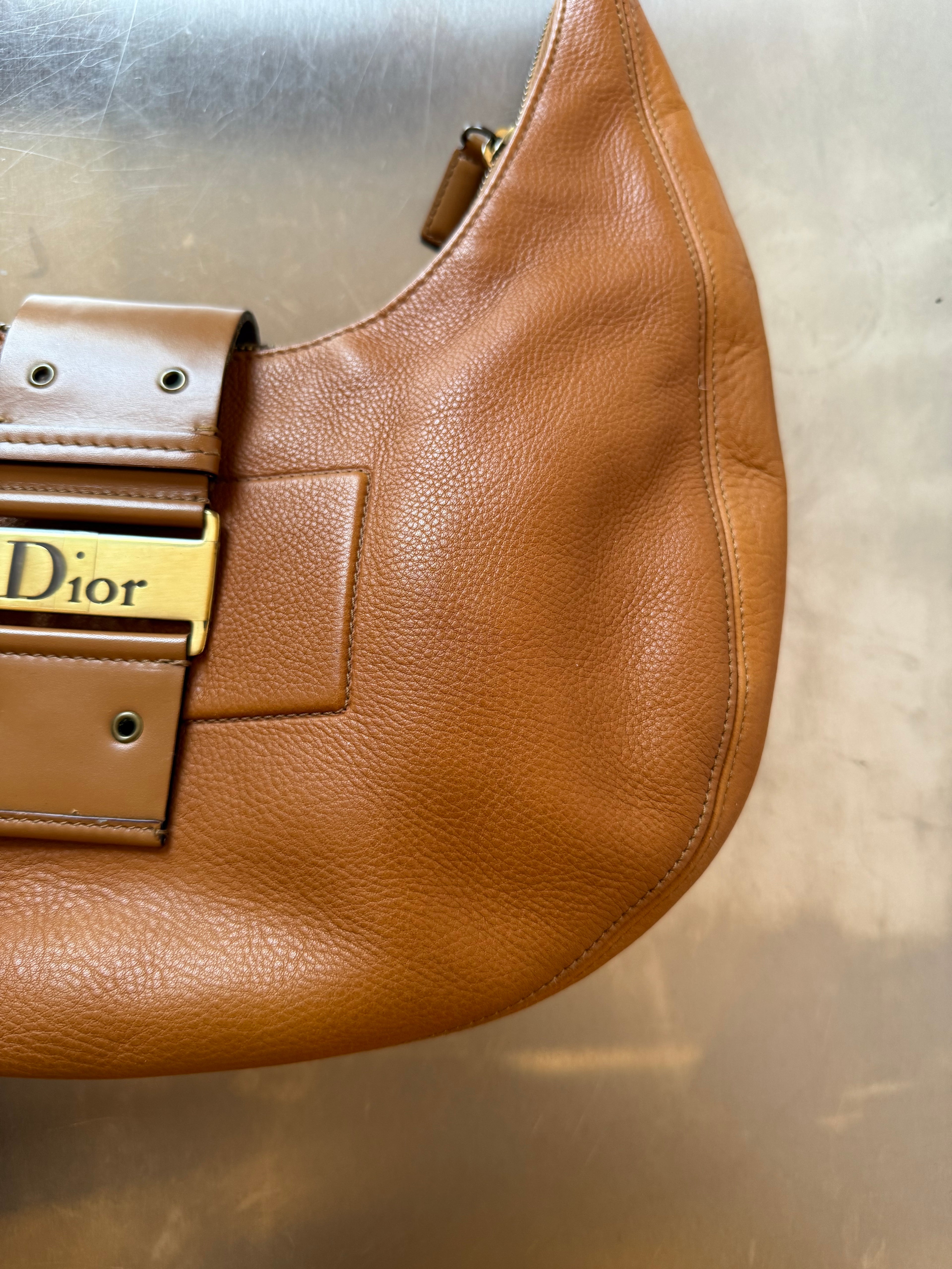 DIOR BEIGE CRESCENT HOBO BAG