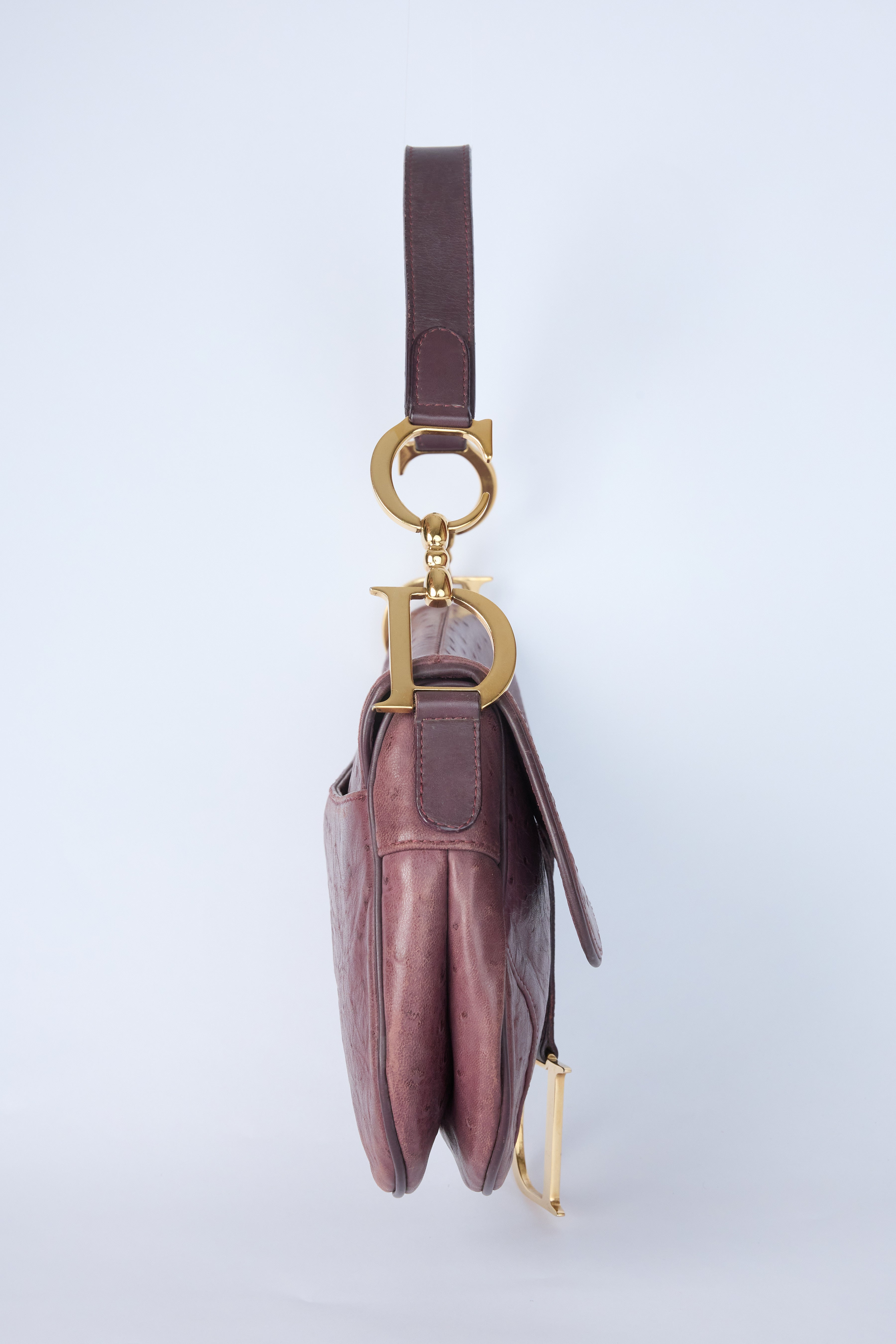 DIOR PURPLE OSTRICH SADDLE