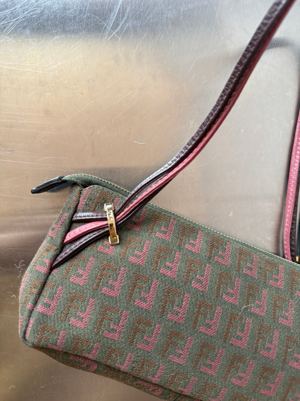 FENDI TRIPLE STRAP ZUCCHINO POCHETTE