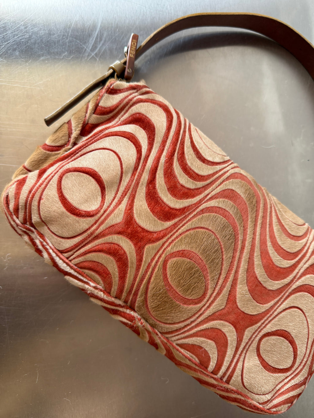 FENDI ORANGE SWIRL BAGUETTE