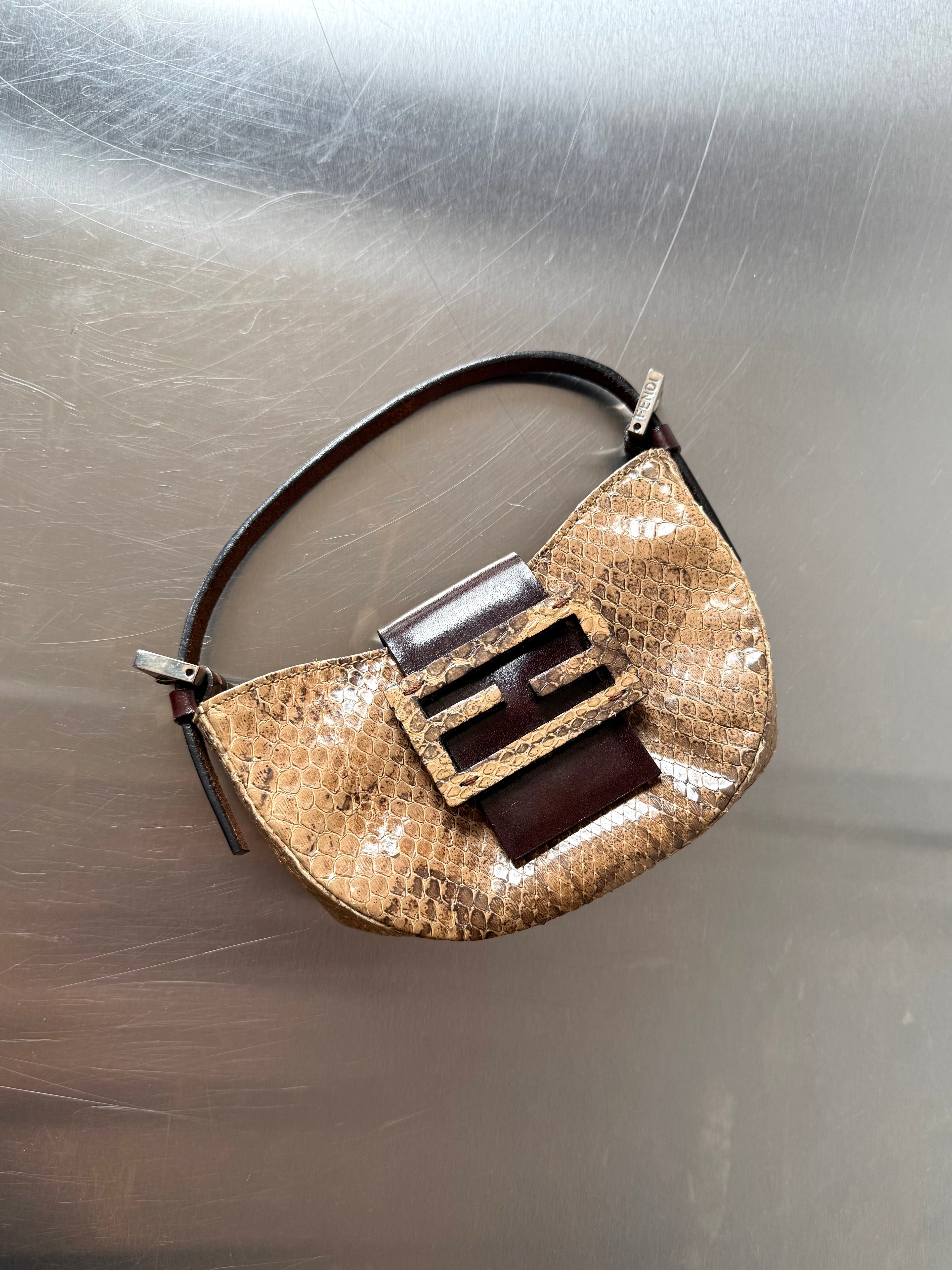 FENDI MINI PYTHON CROISSANT