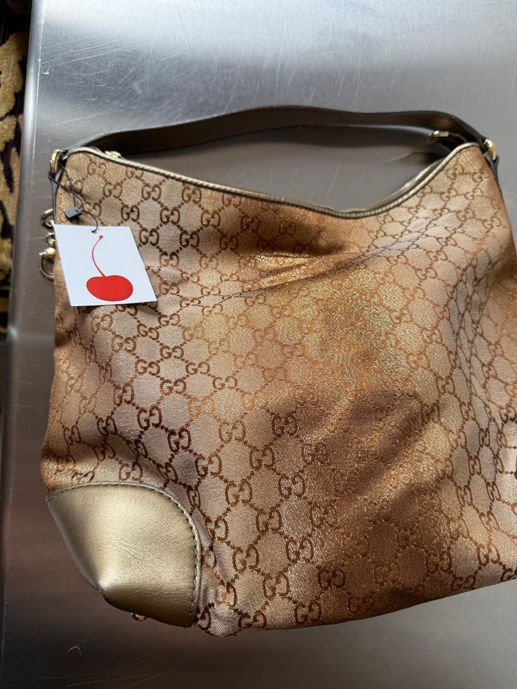 GUCCI METALLIC GOLD GUCCISSIMA HOBO