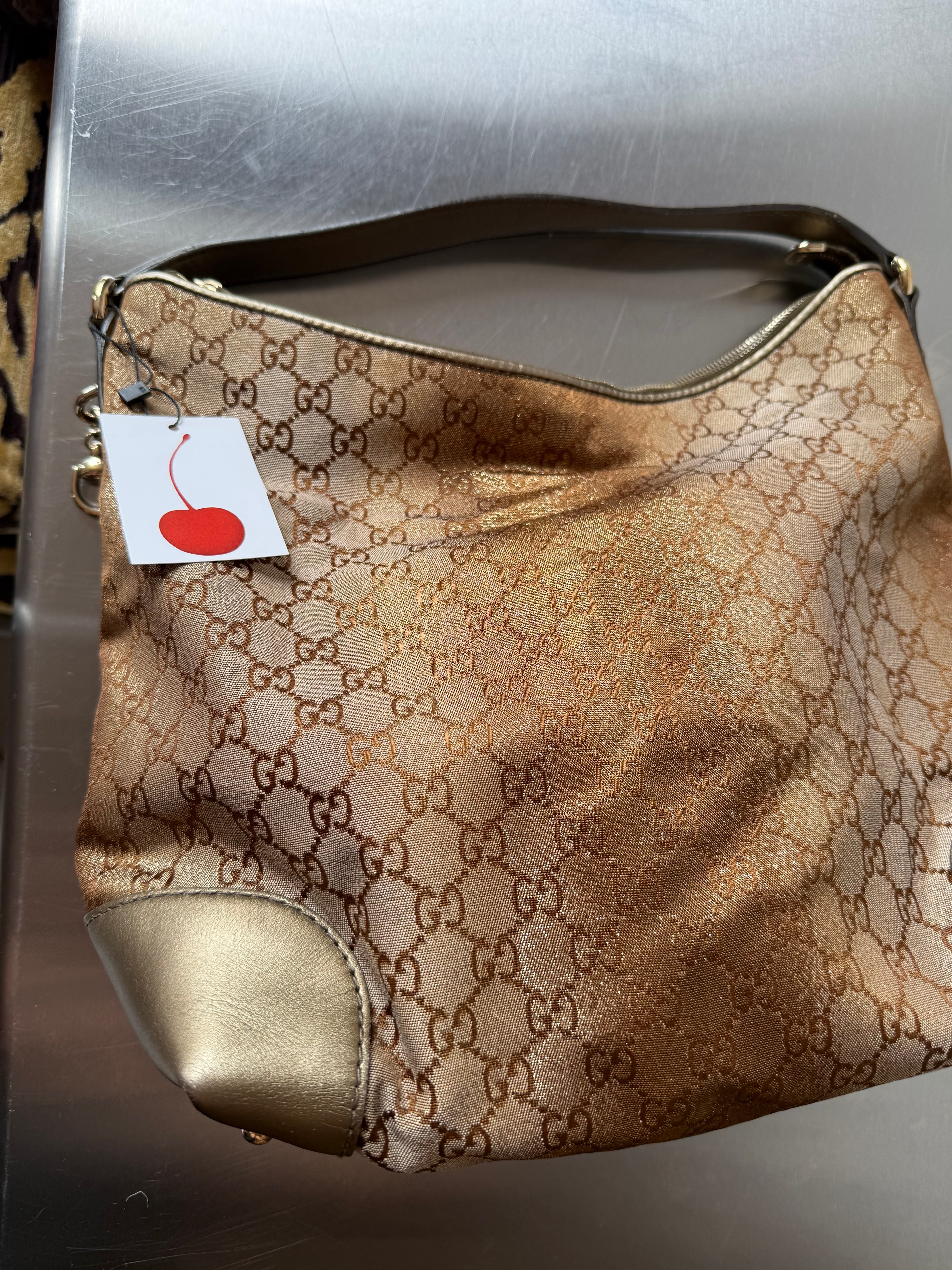 GUCCI METALLIC GOLD GUCCISSIMA HOBO