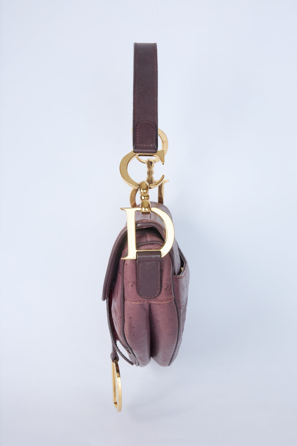 DIOR PURPLE OSTRICH SADDLE