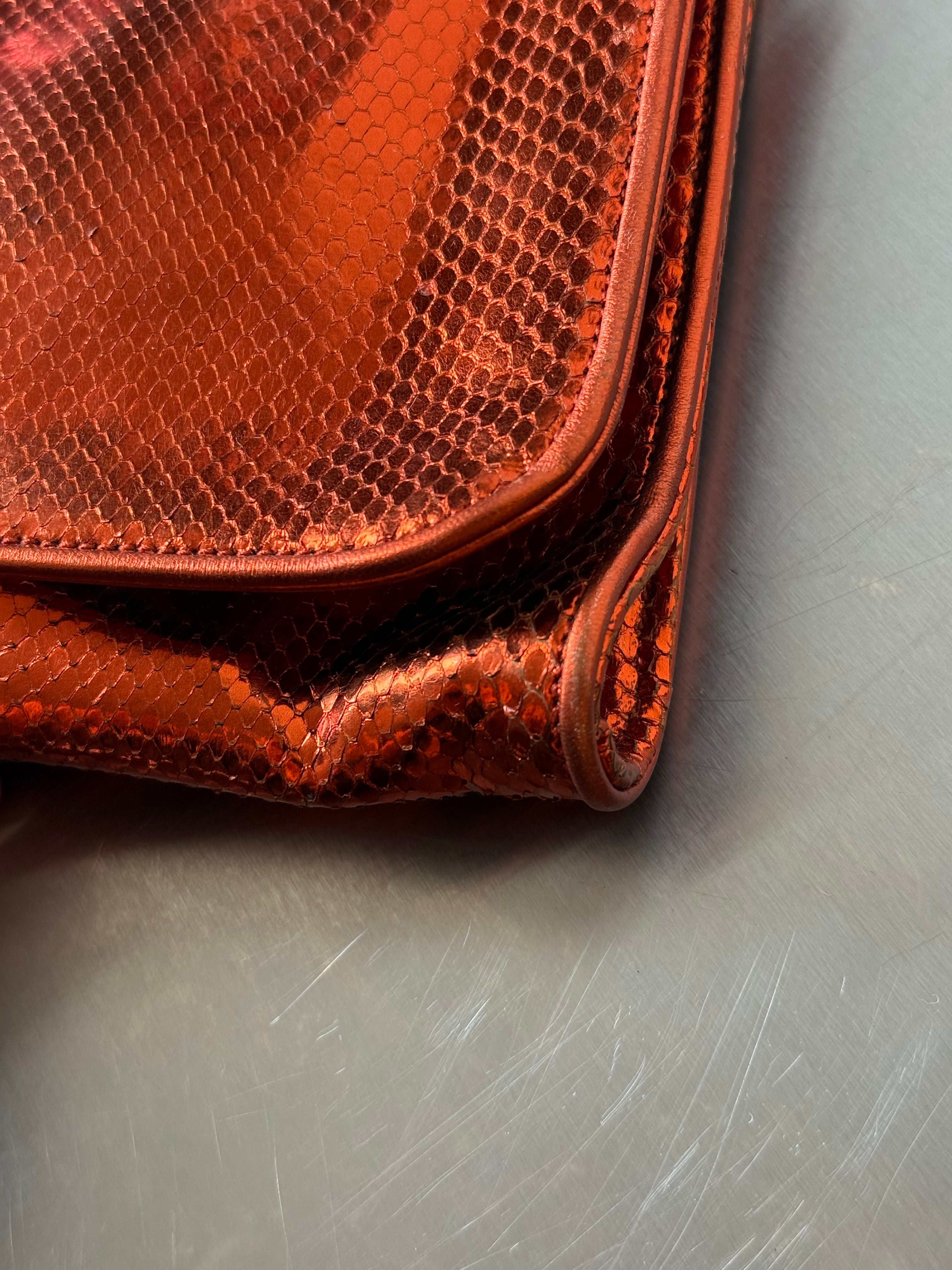GUCCI METALLIC ORANGE CLUTCH