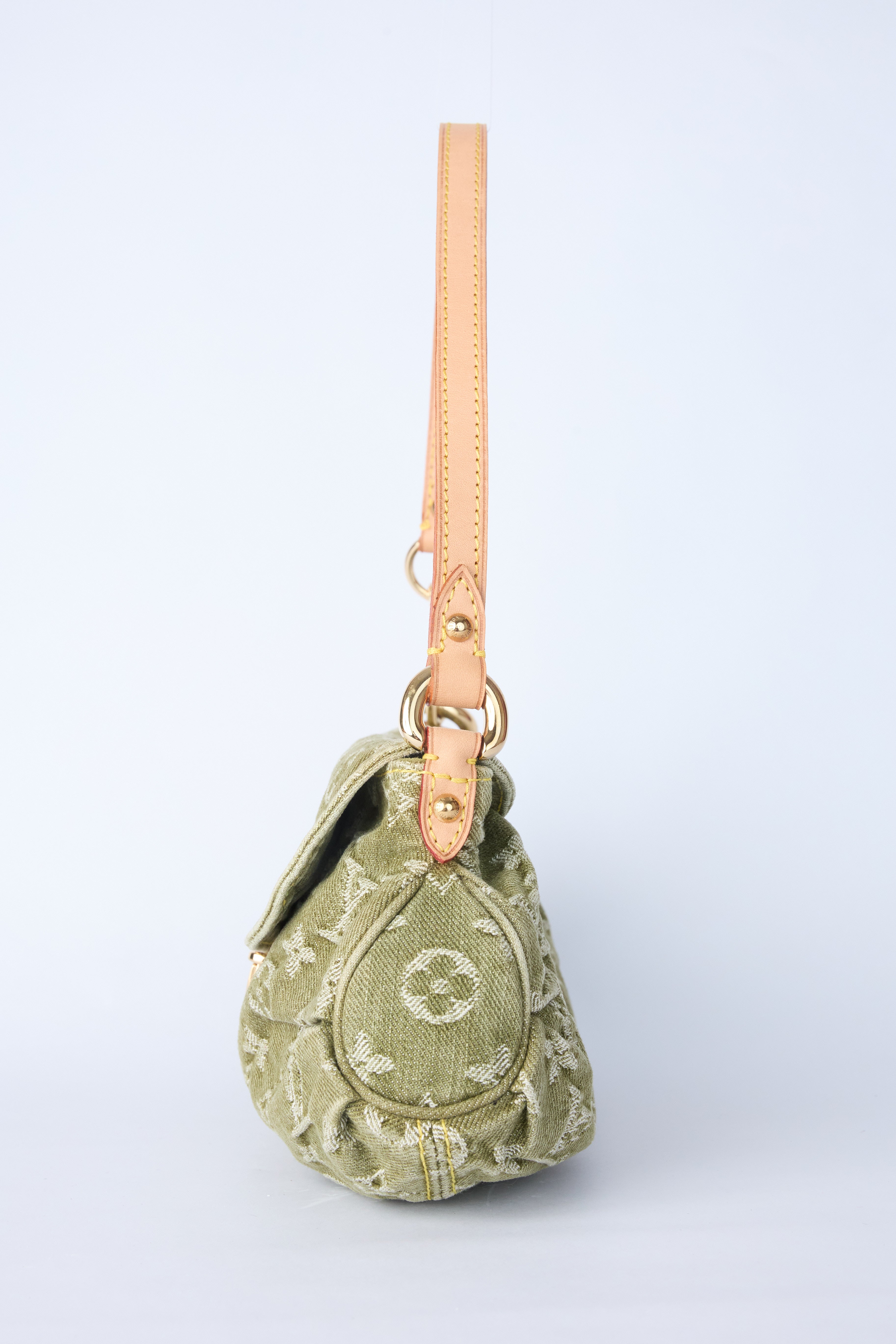 LOUIS VUITTON LICHEN GREEN DENIM PLEATY