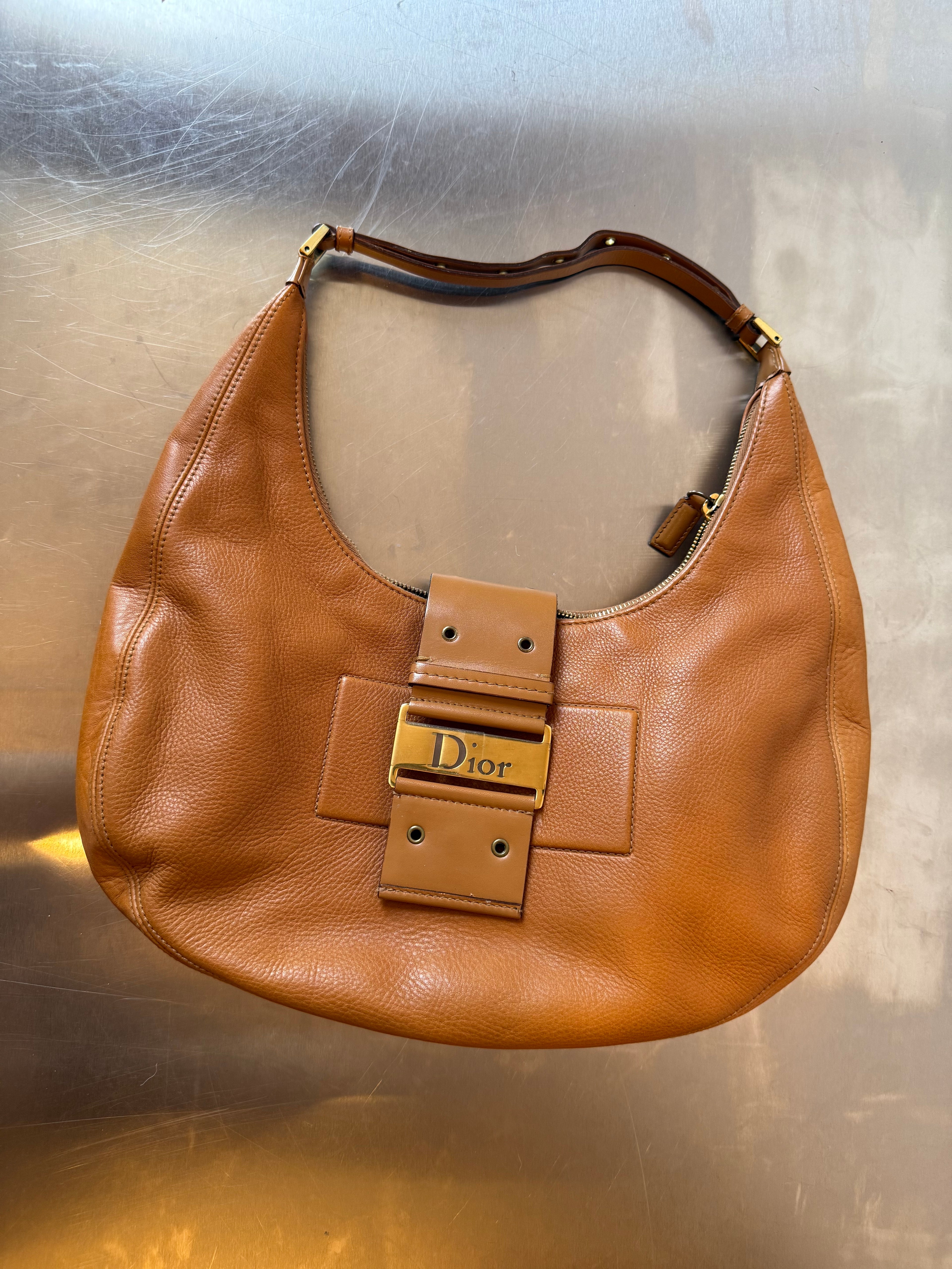 DIOR BEIGE CRESCENT HOBO BAG